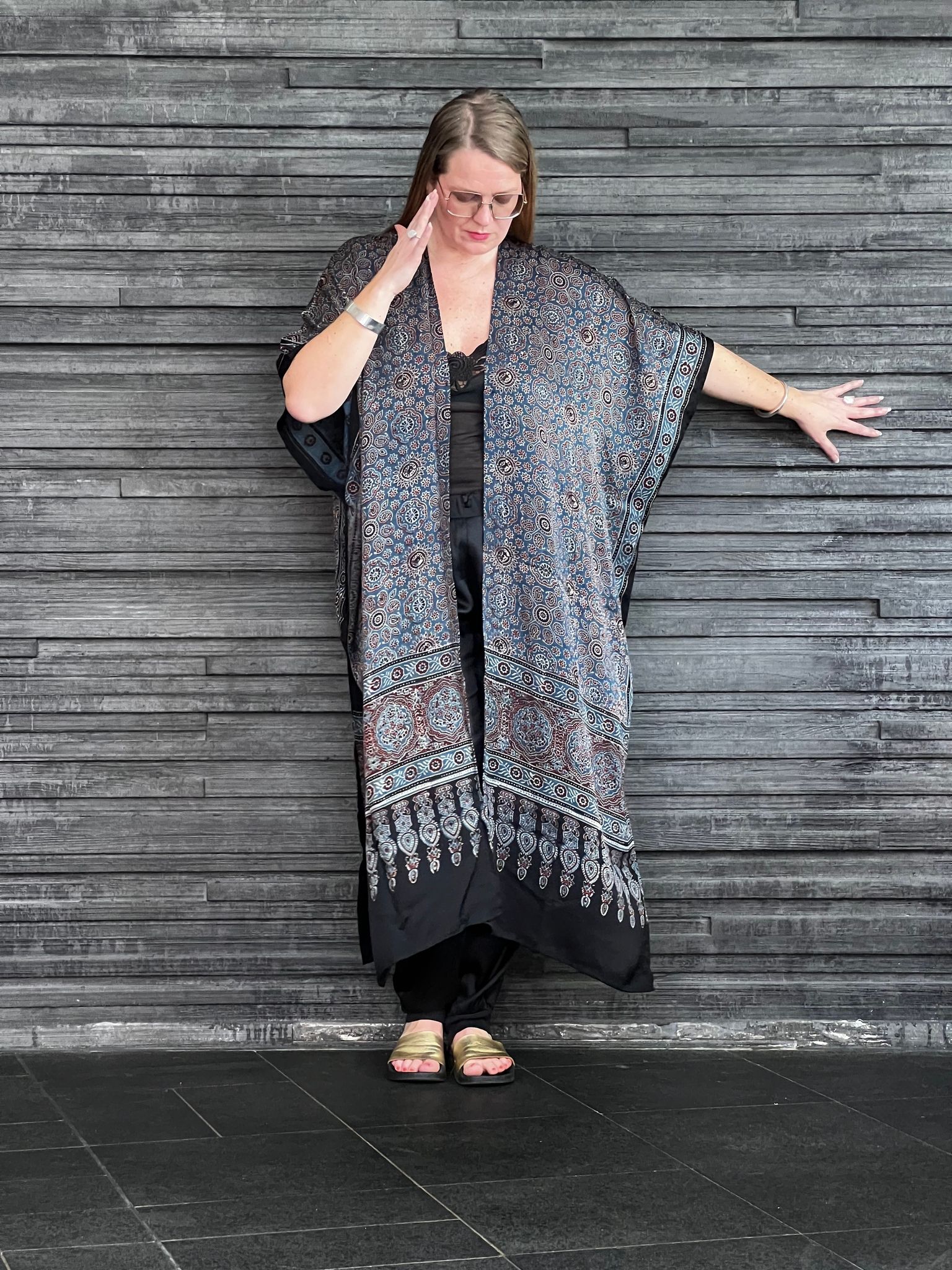 HANDTRYCKT KIMONO #10