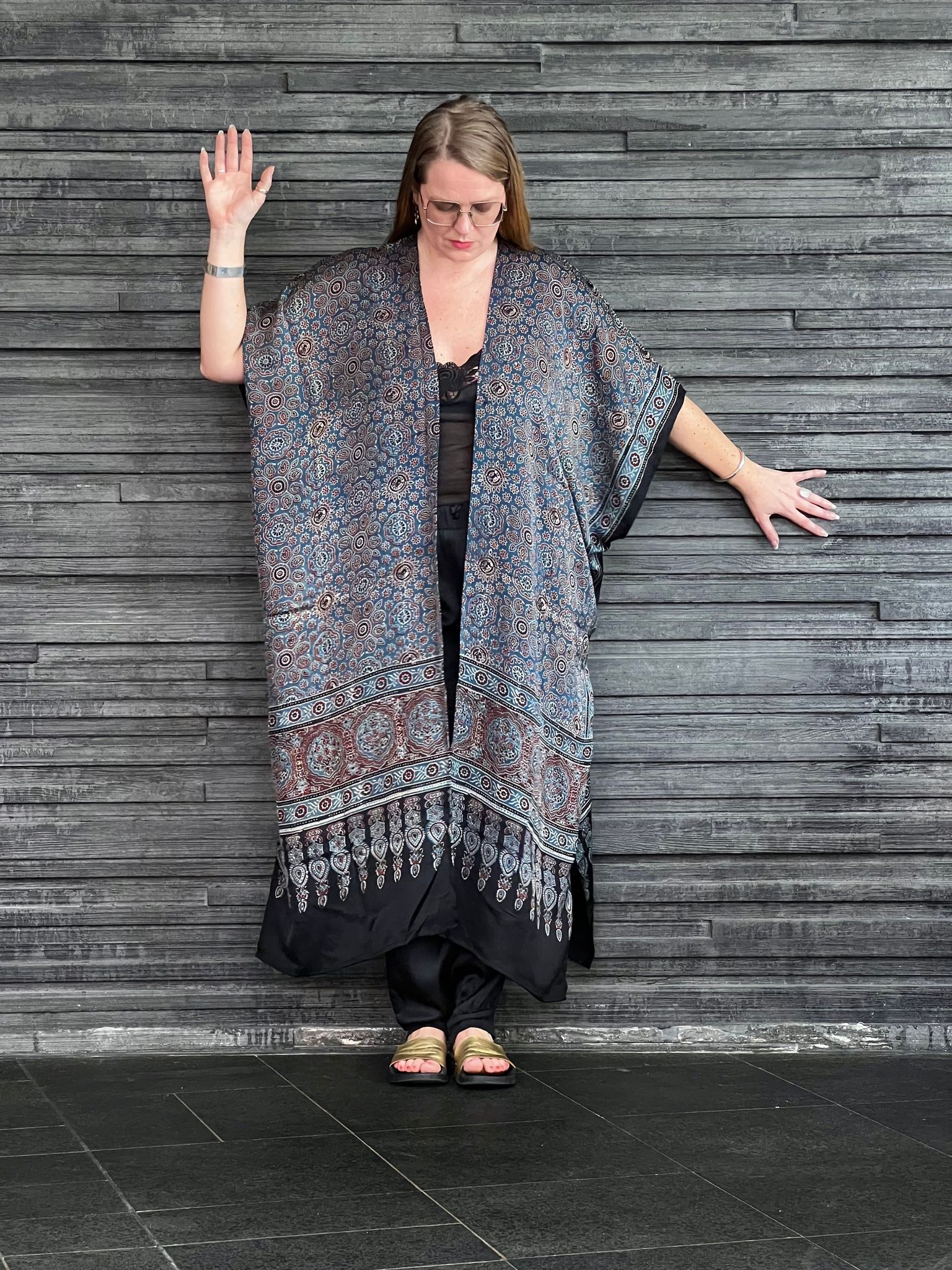 HANDTRYCKT KIMONO #10