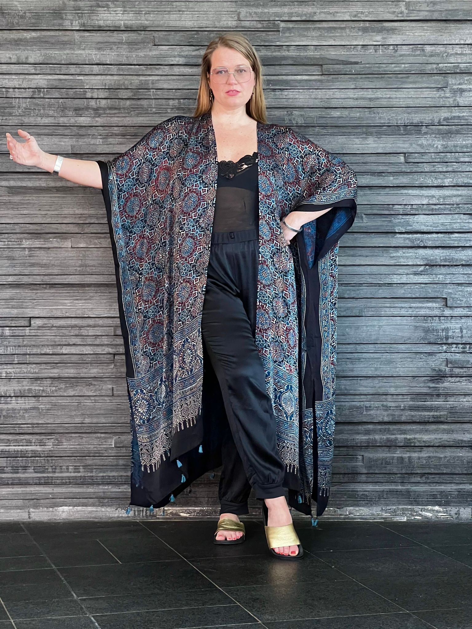 HANDTRYCKT KIMONO #11