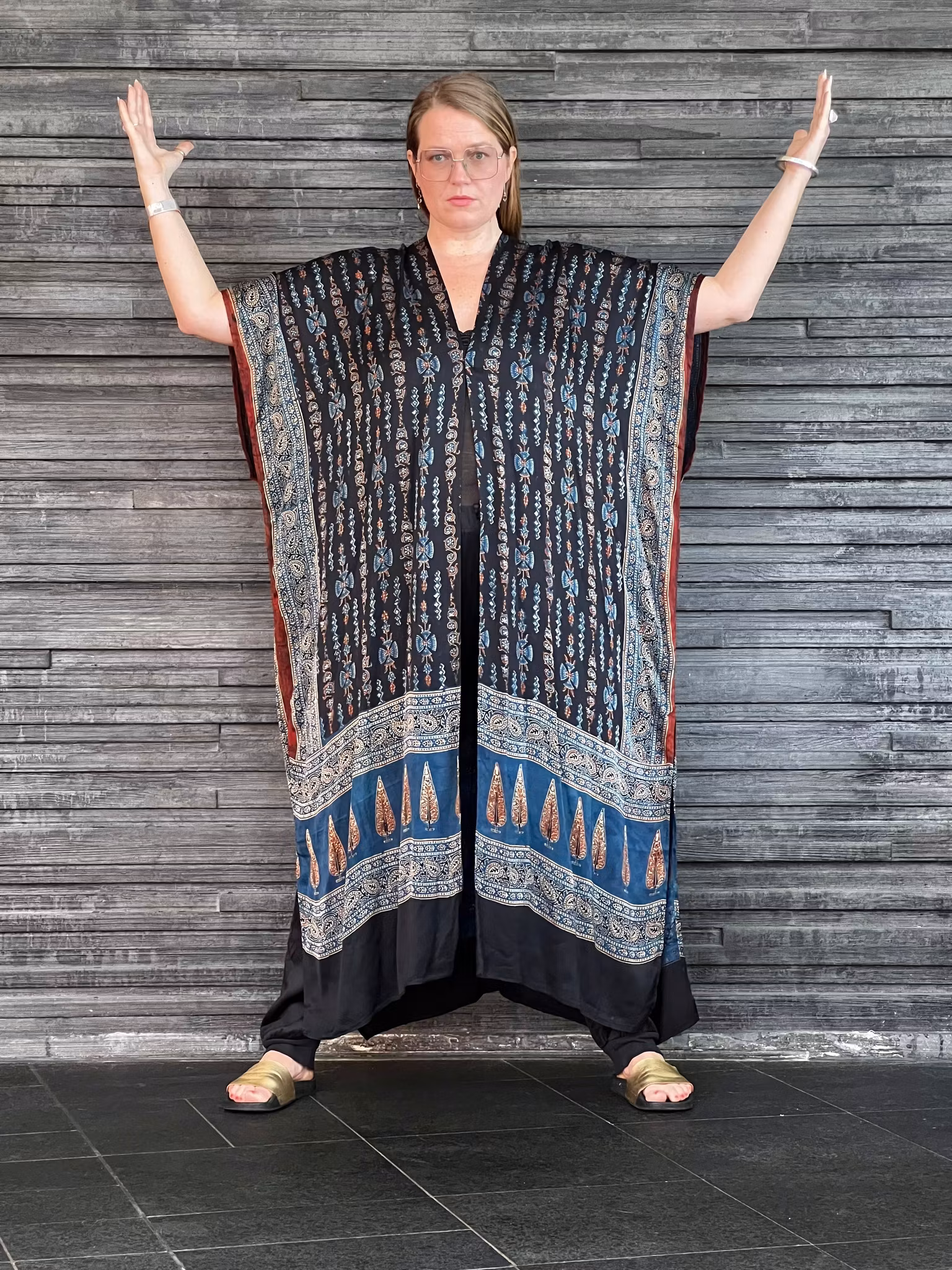 HANDTRYCKT KIMONO #12