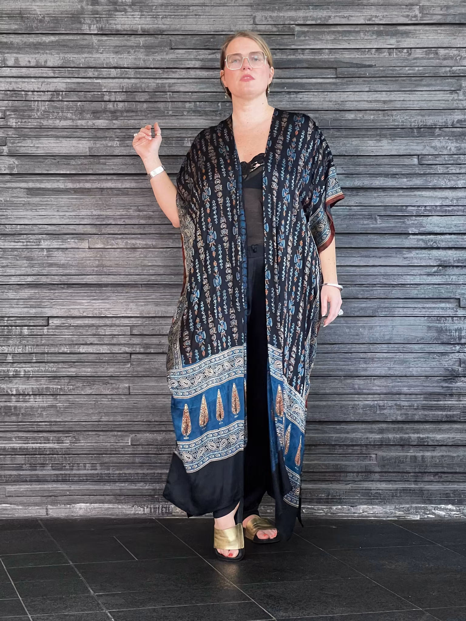 HANDTRYCKT KIMONO #12