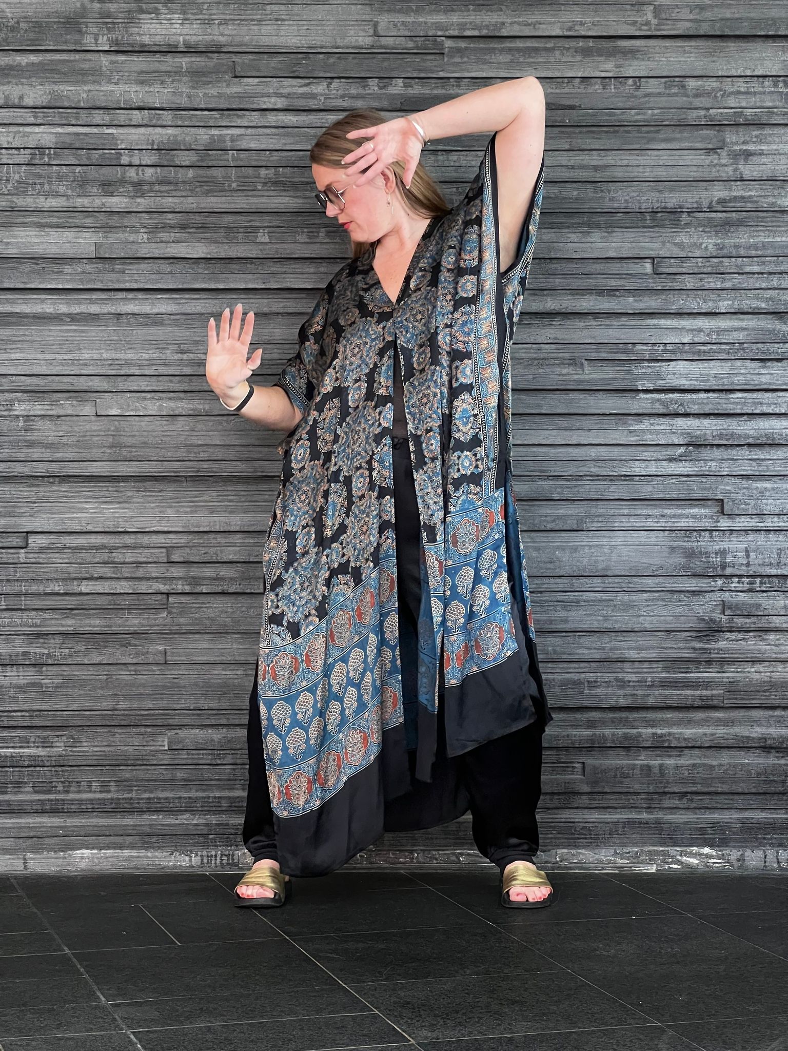 HANDTRYCKT KIMONO #13