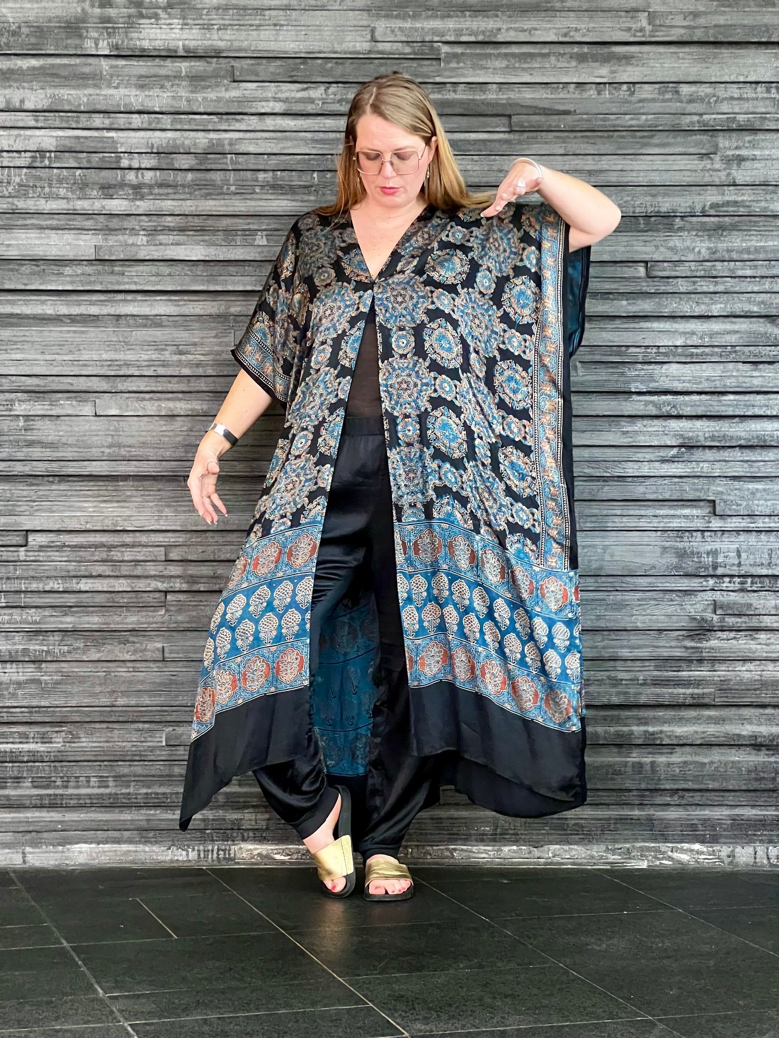 HANDTRYCKT KIMONO #13