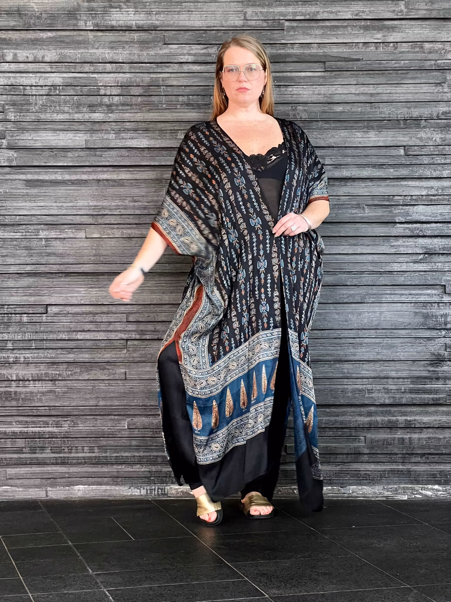 HANDTRYCKT KIMONO #12
