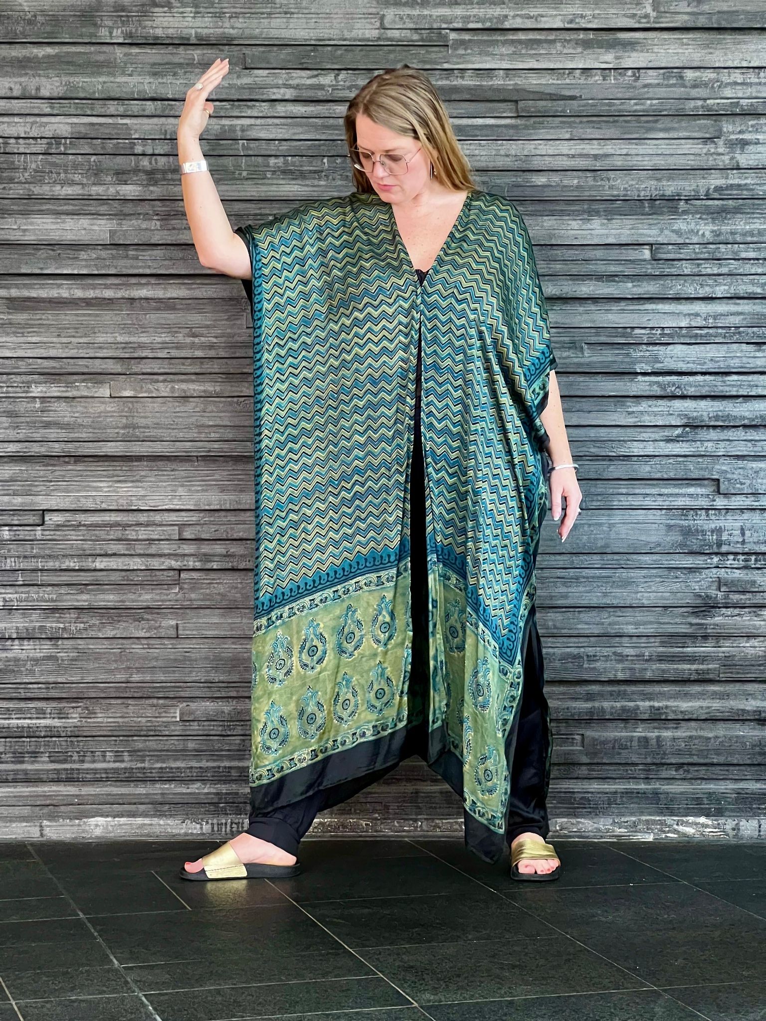 HANDTRYCKT KIMONO #15