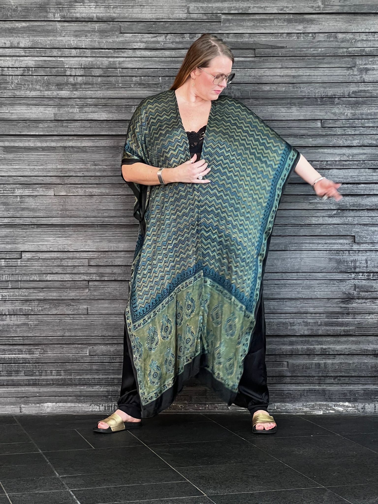 HANDTRYCKT KIMONO #15
