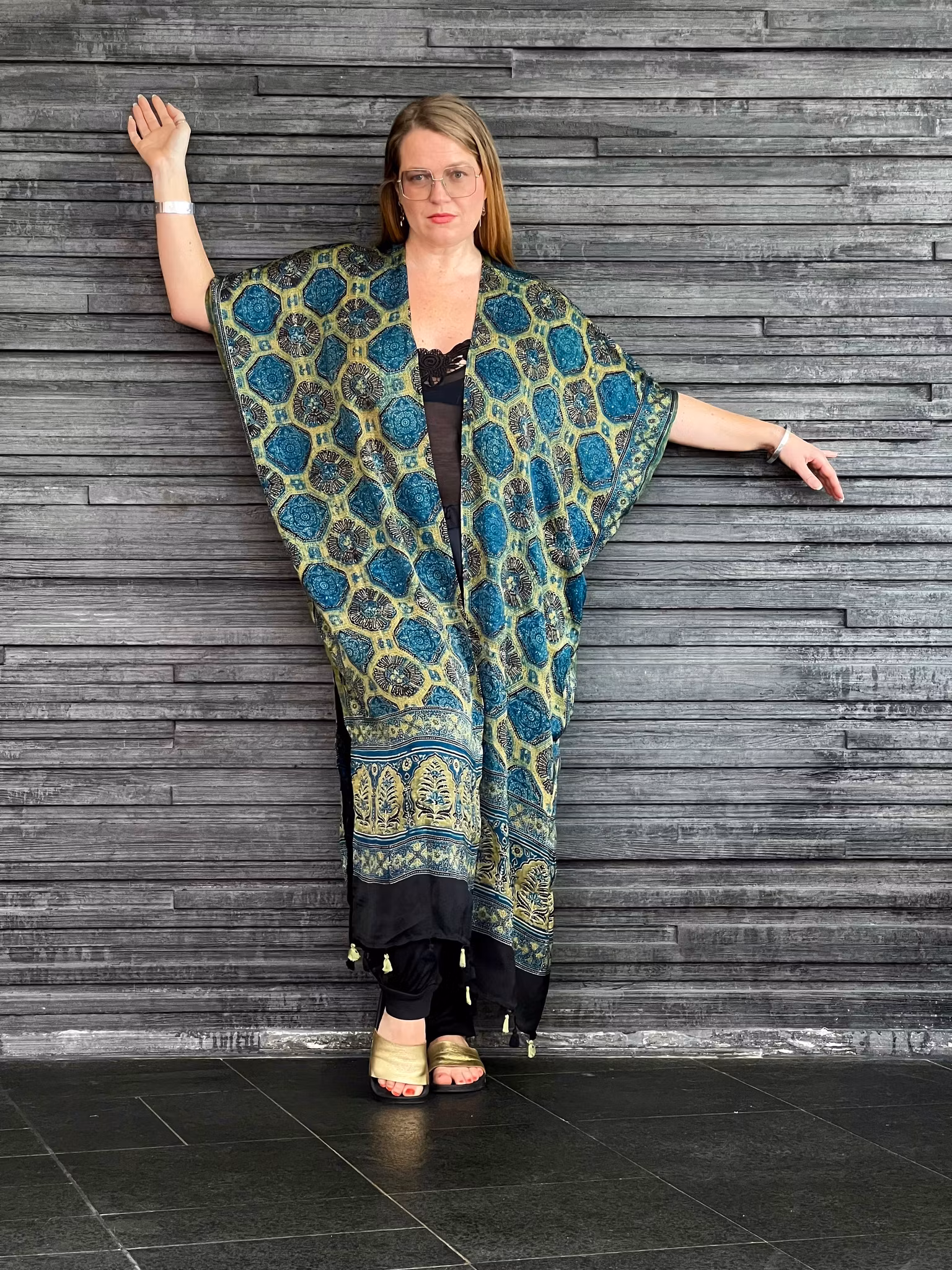 HANDTRYCKT KIMONO #16
