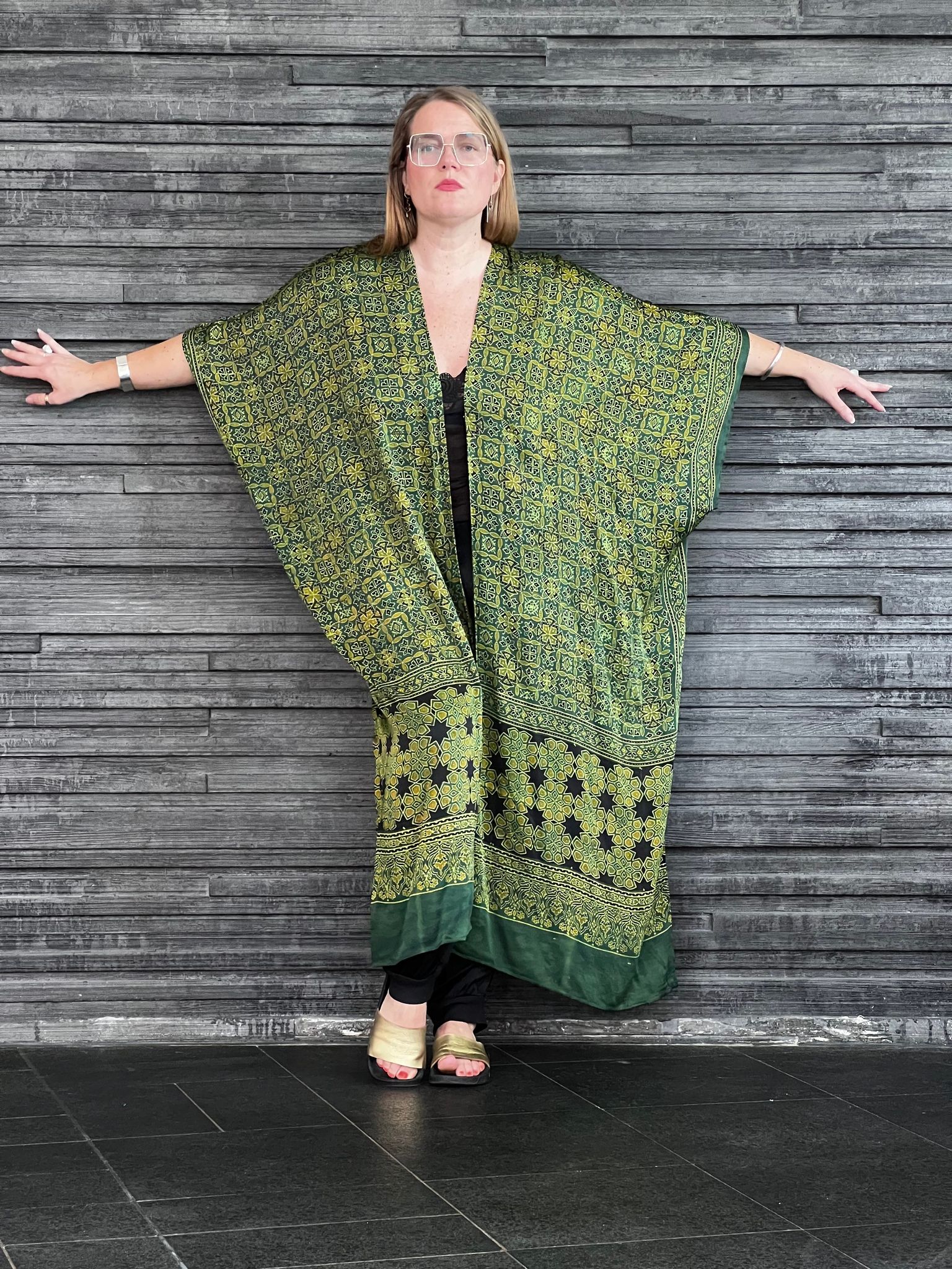 HANDTRYCKT KIMONO #19