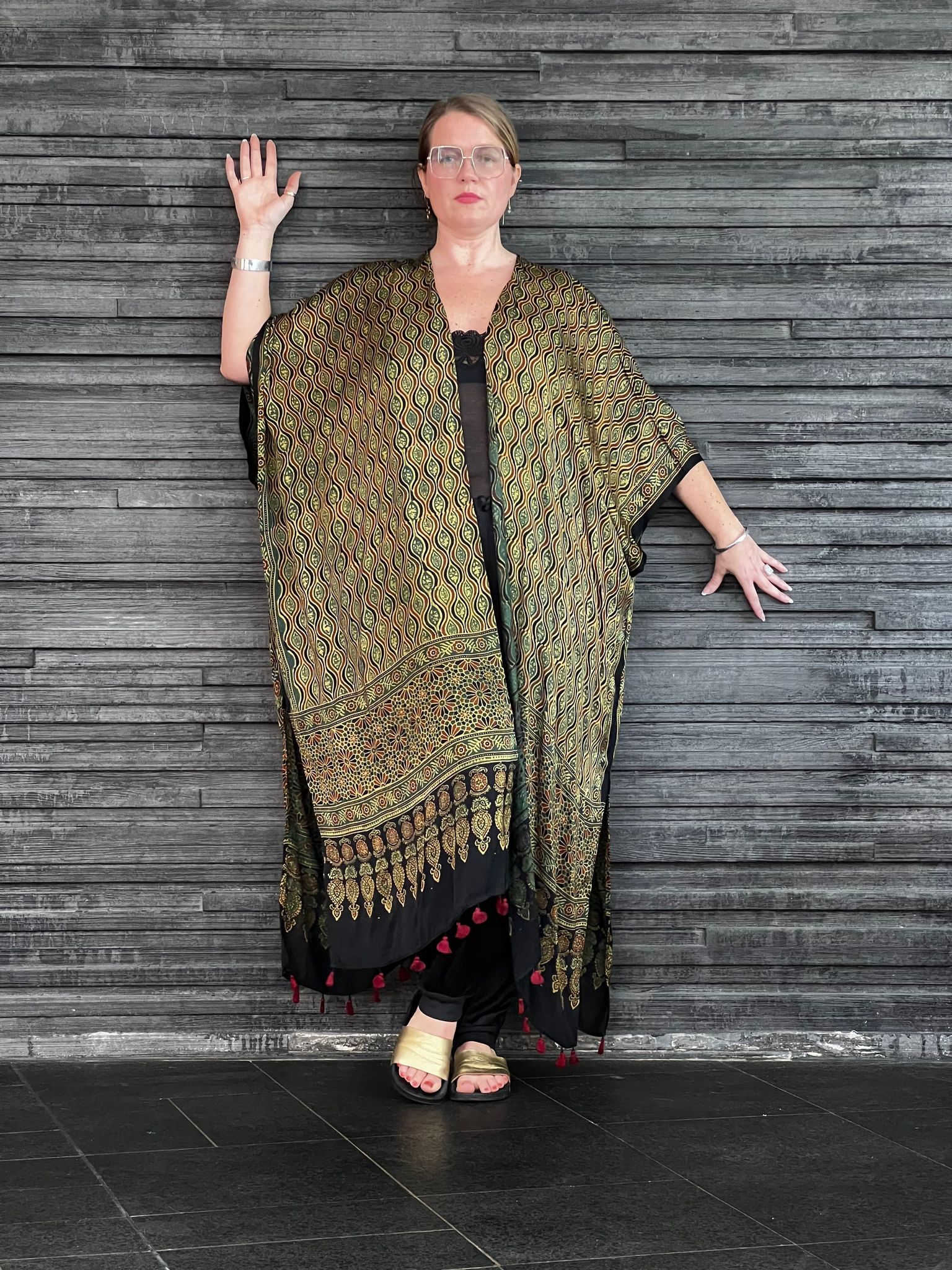 HANDTRYCKT KIMONO #21