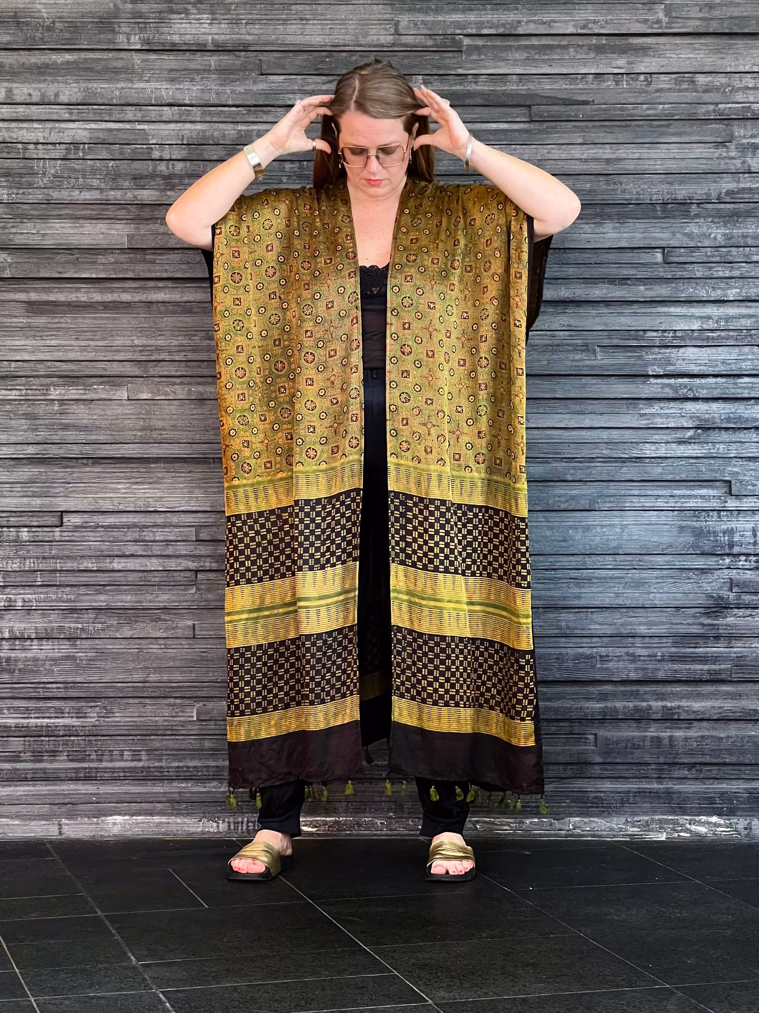 HANDTRYCKT KIMONO #22
