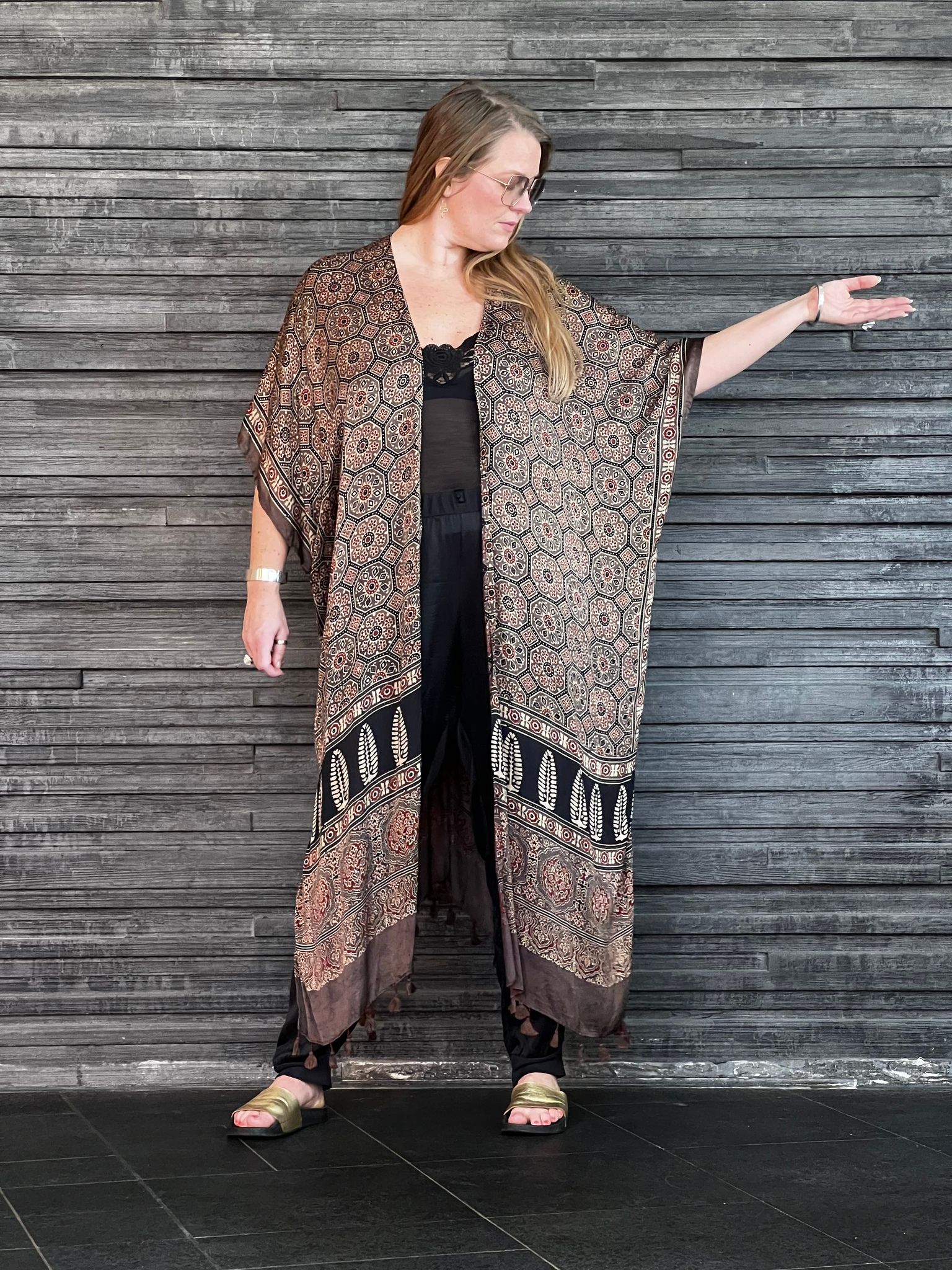 HANDTRYCKT KIMONO #24