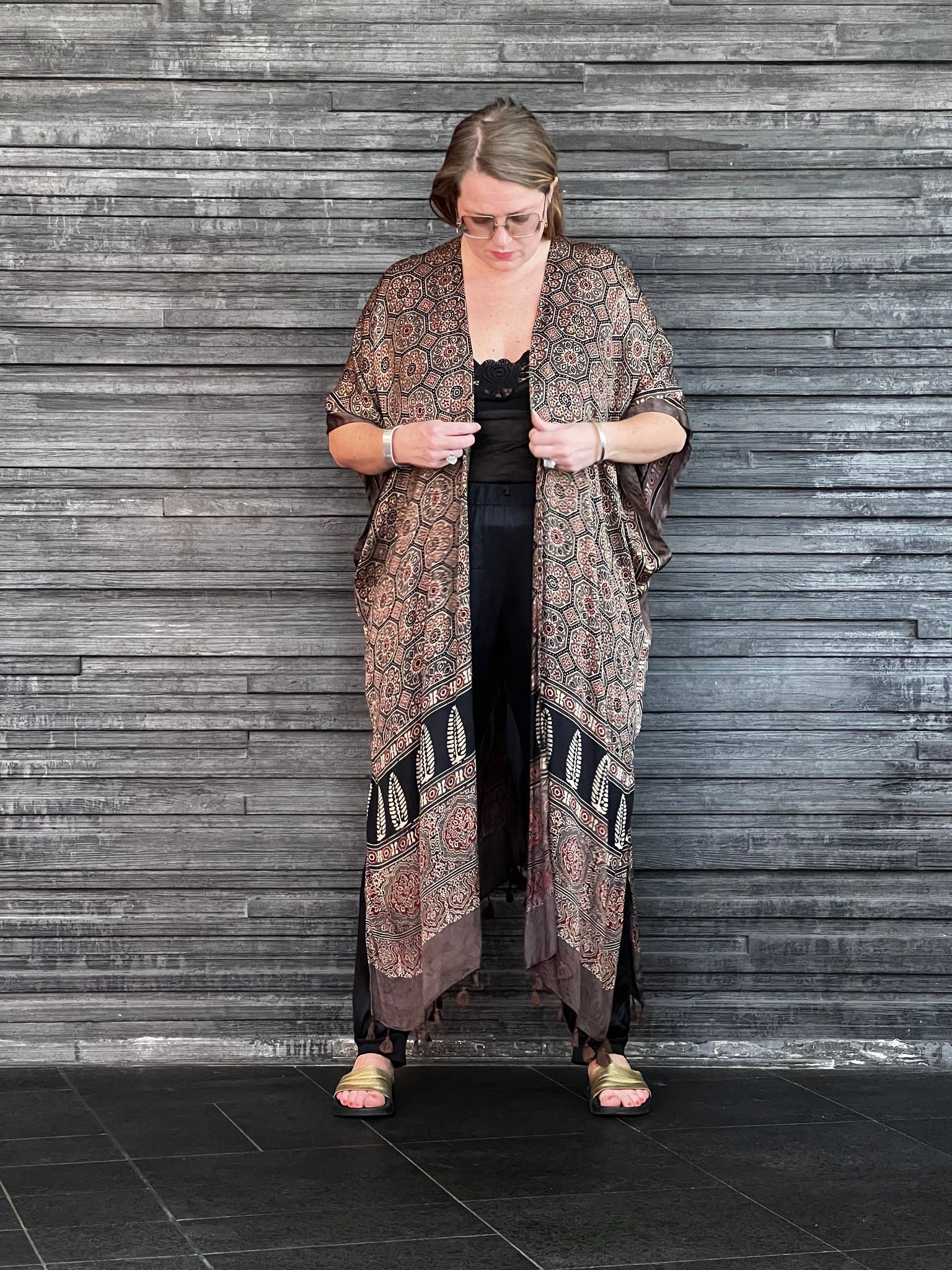HANDTRYCKT KIMONO #24