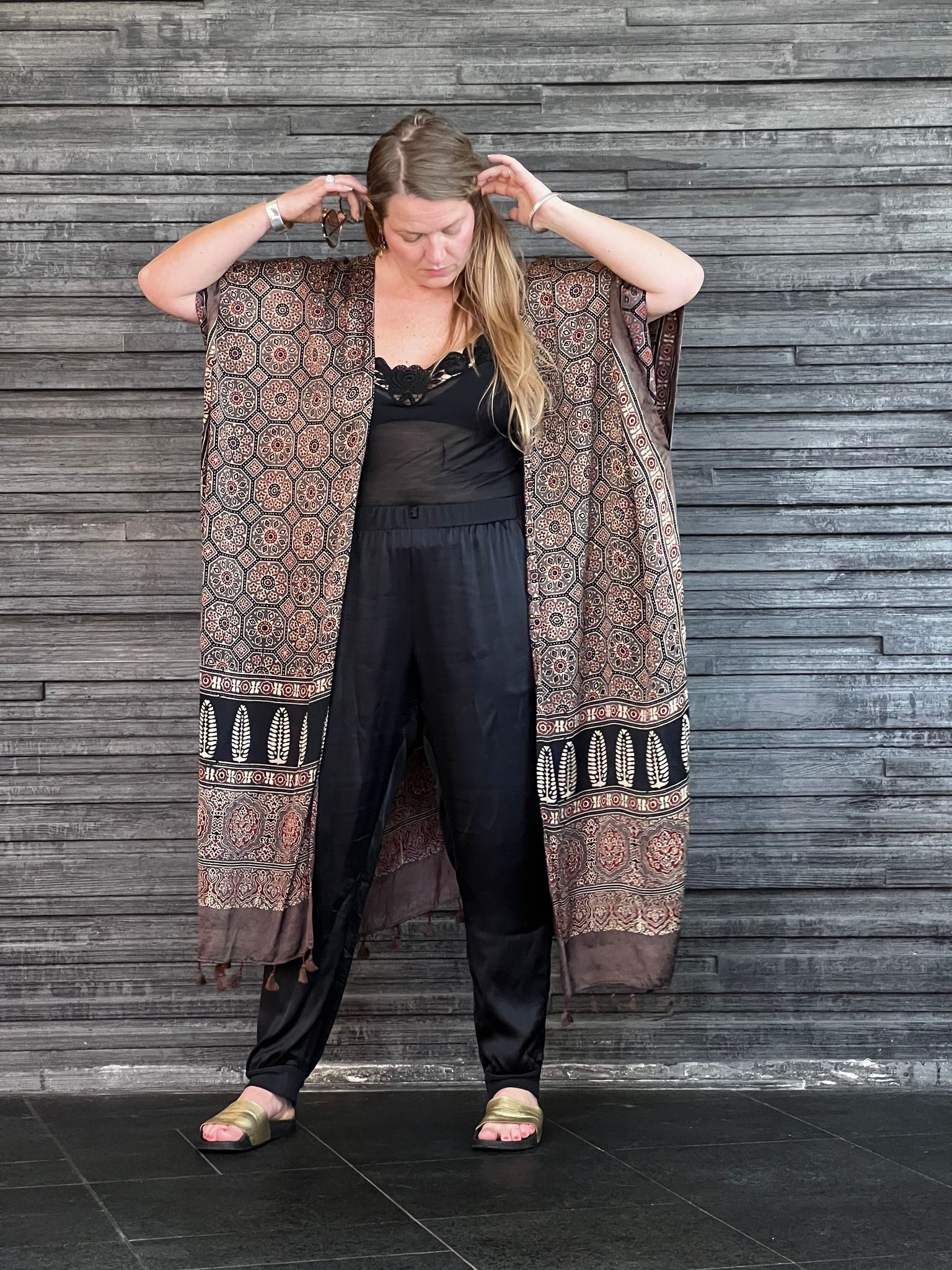 HANDTRYCKT KIMONO #24