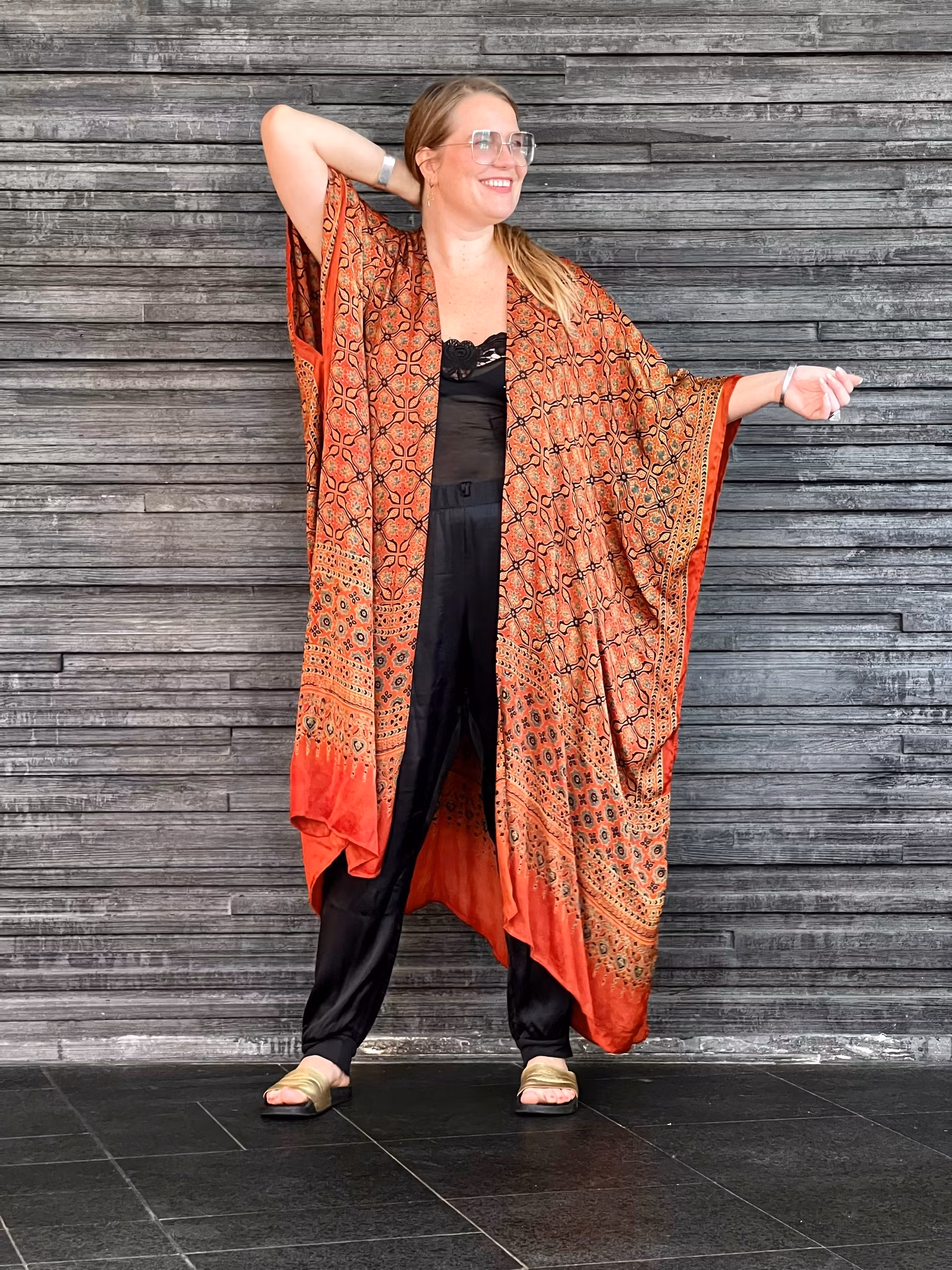 HANDTRYCKT KIMONO #25