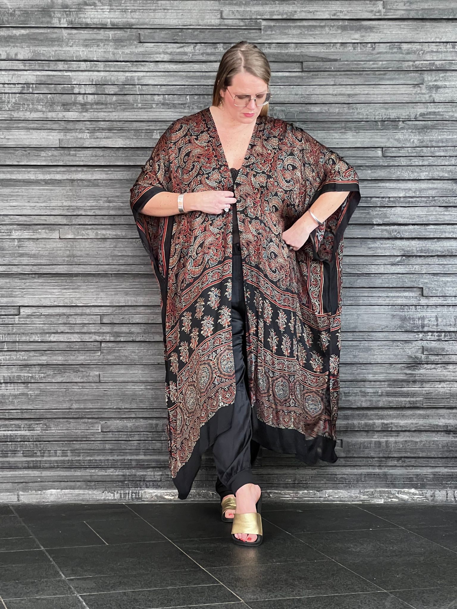 HANDTRYCKT KIMONO #26