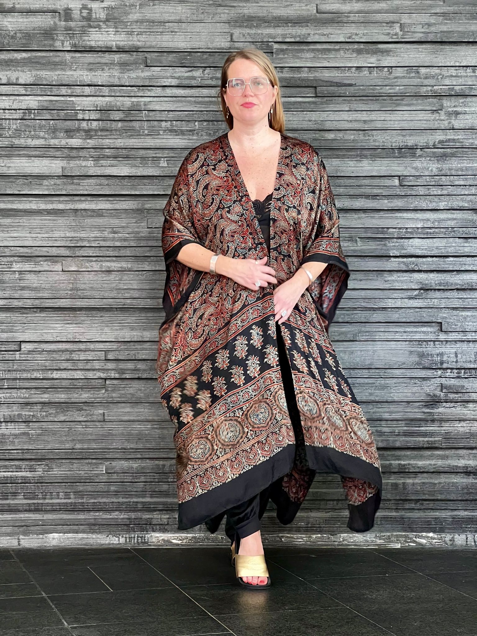 HANDTRYCKT KIMONO #26