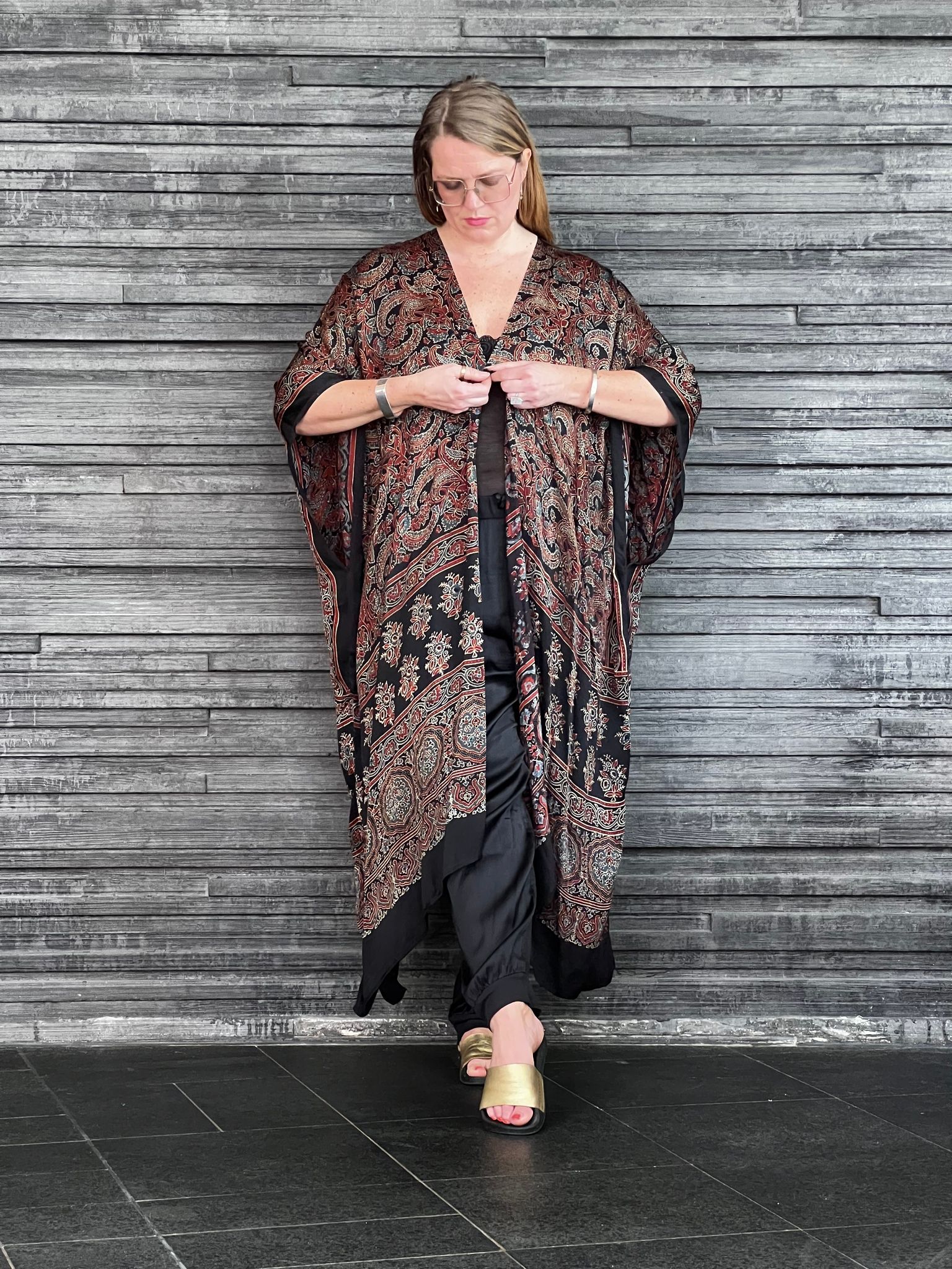 HANDTRYCKT KIMONO #26