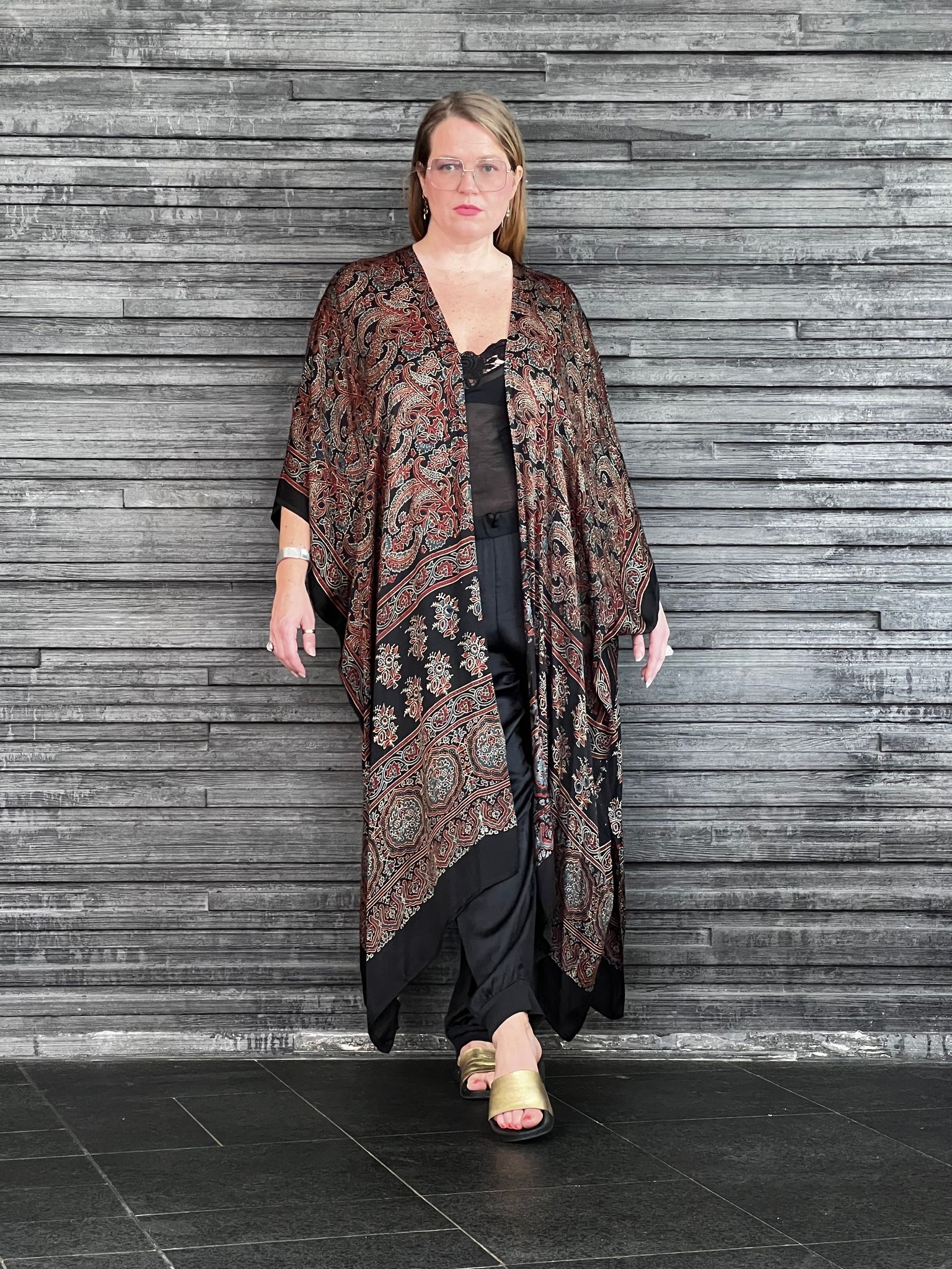 HANDTRYCKT KIMONO #26