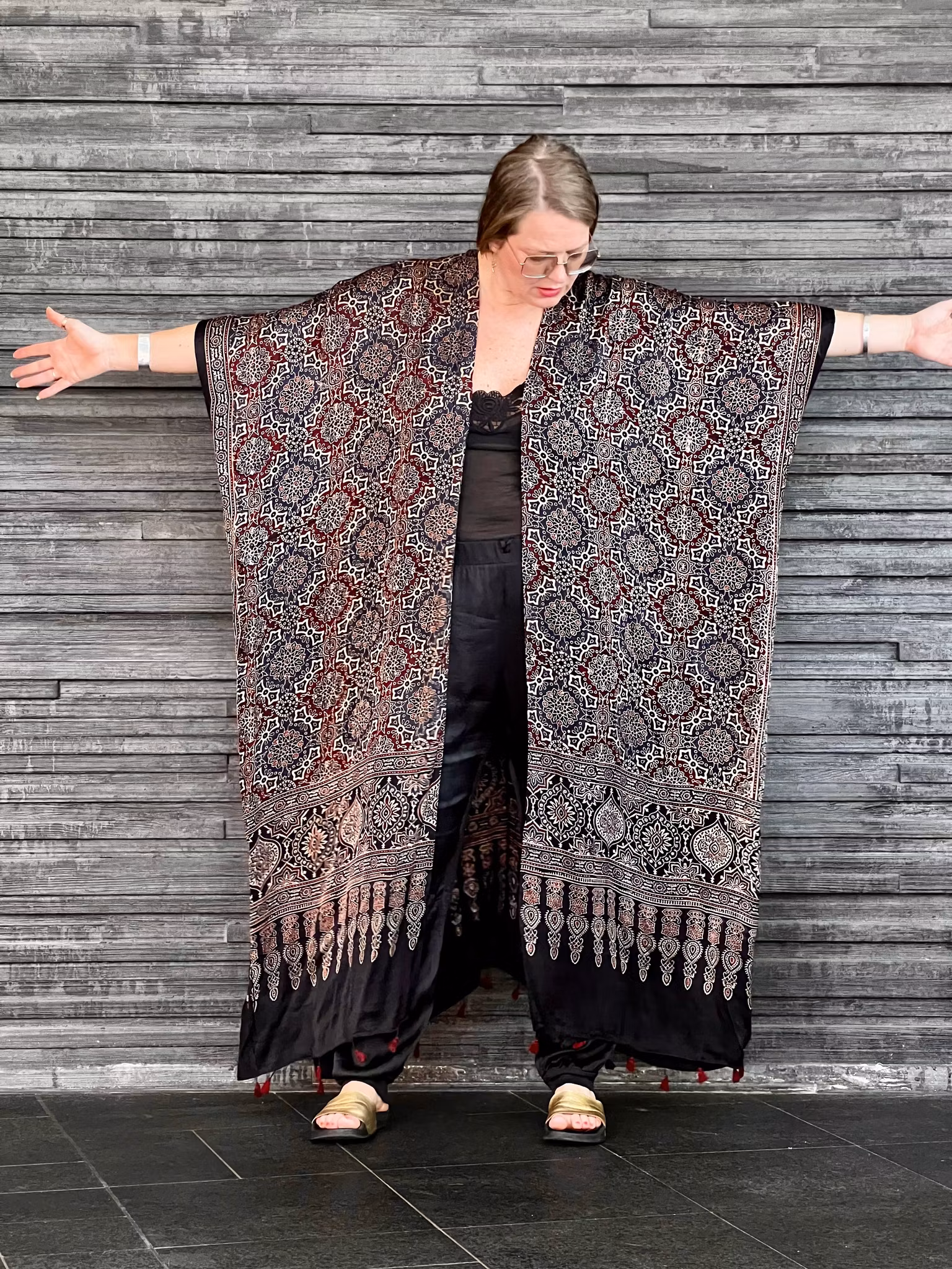 HANDTRYCKT KIMONO #27