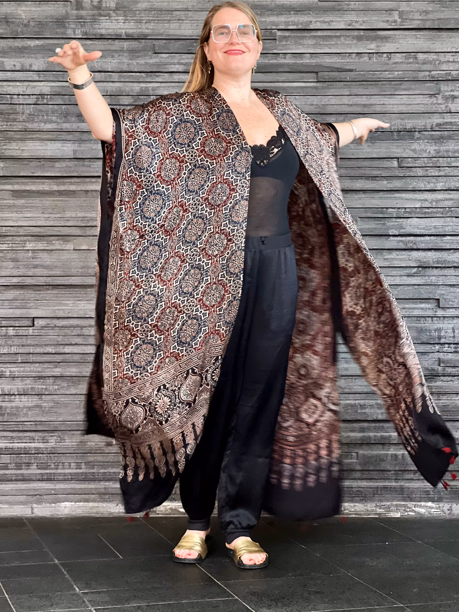 HANDTRYCKT KIMONO #27