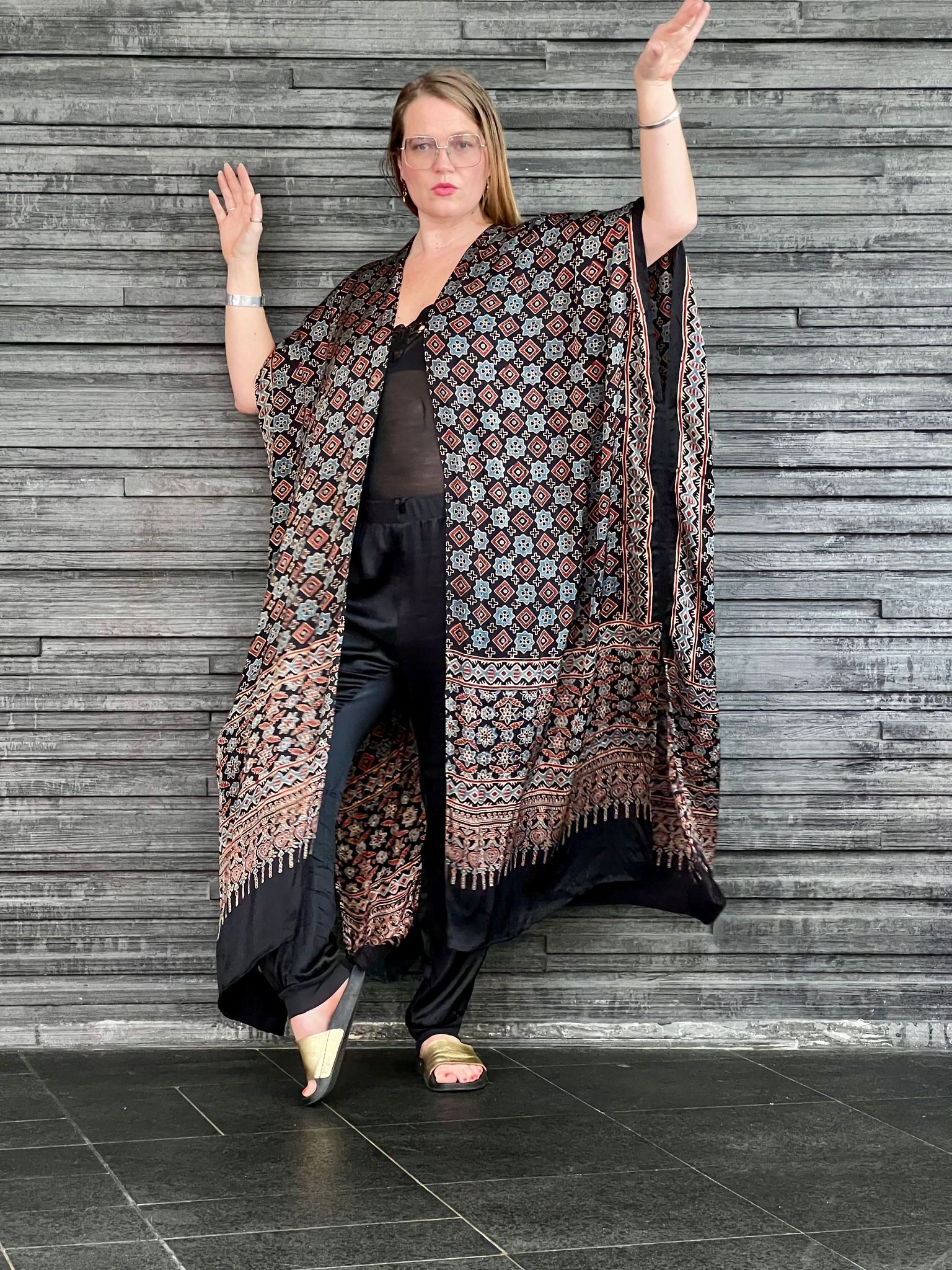 HANDTRYCKT KIMONO #28