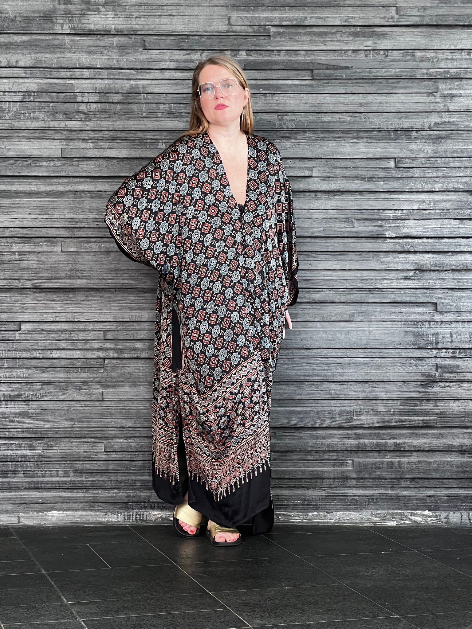 HANDTRYCKT KIMONO #28