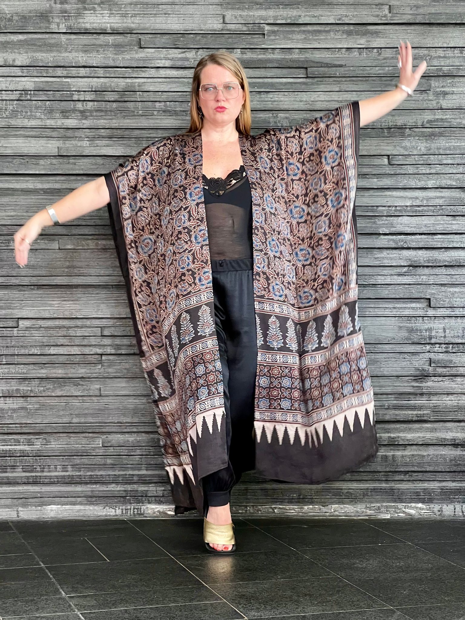 HANDTRYCKT KIMONO #29