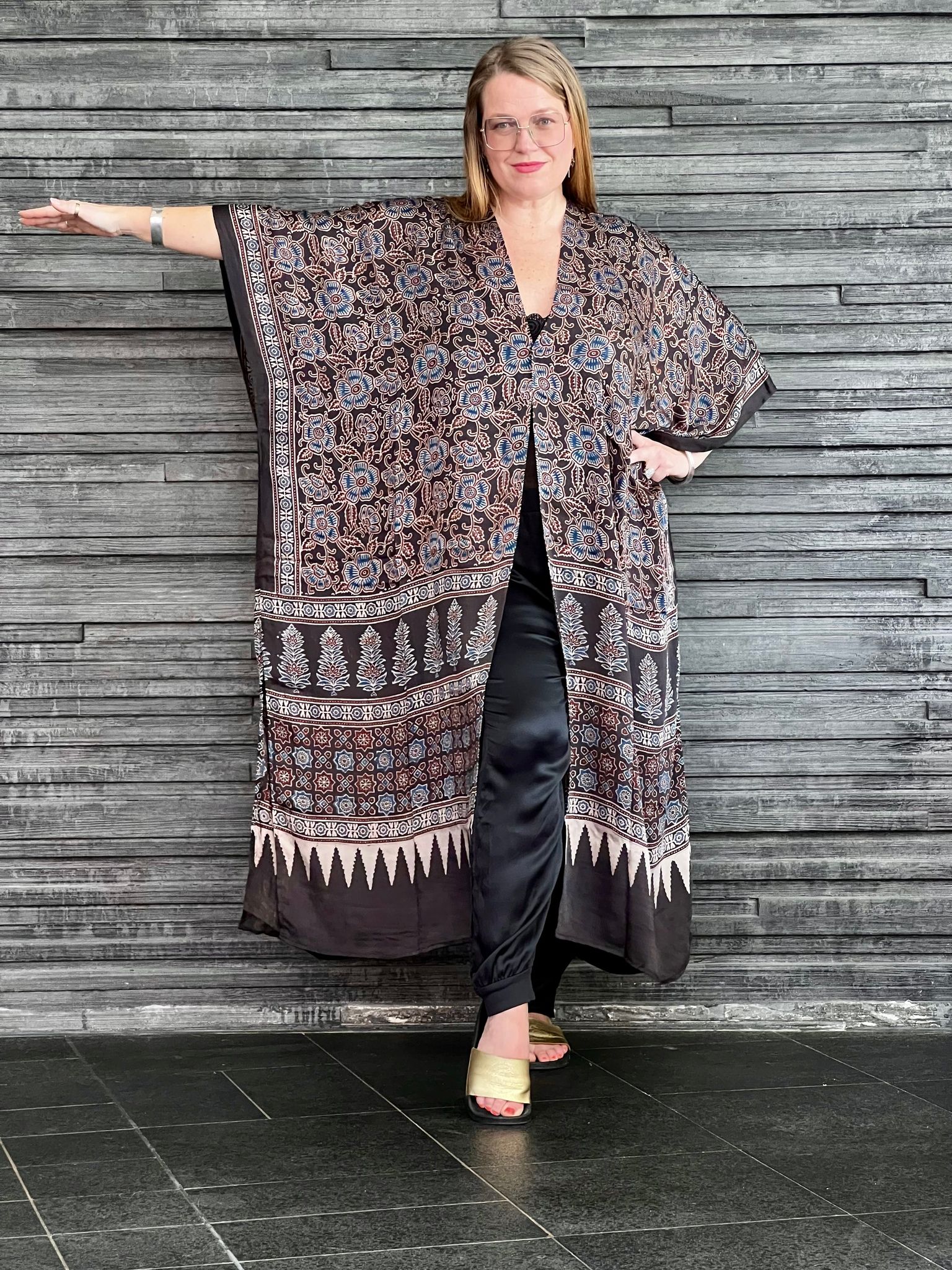 HANDTRYCKT KIMONO #29