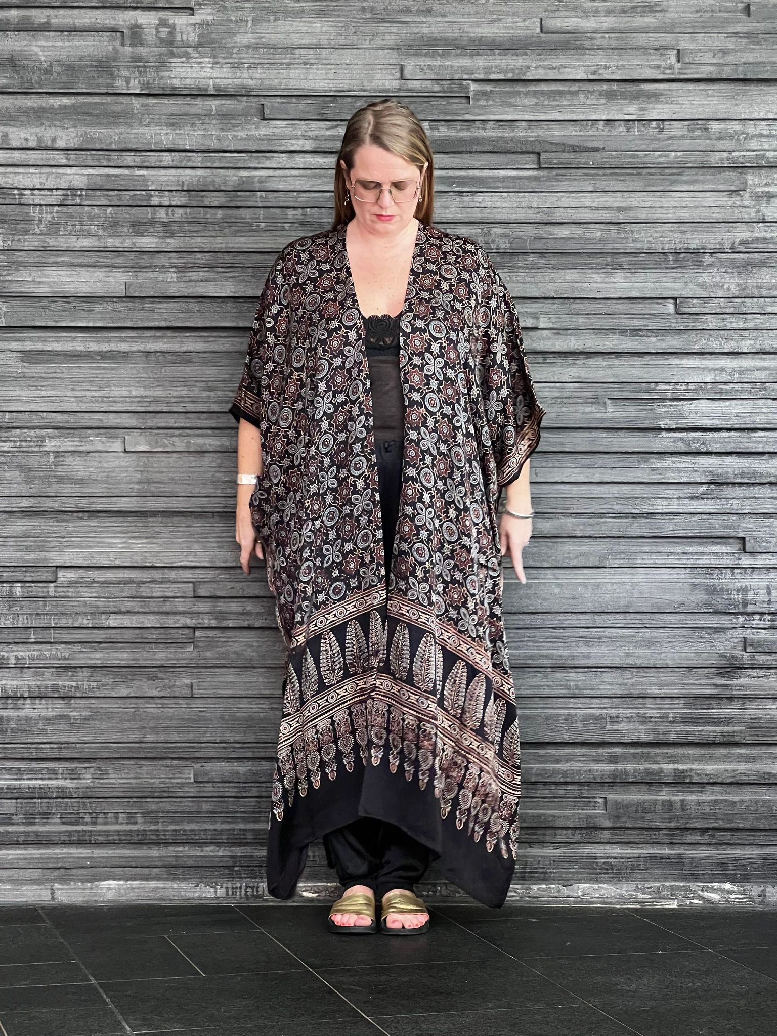 HANDTRYCKT KIMONO #30