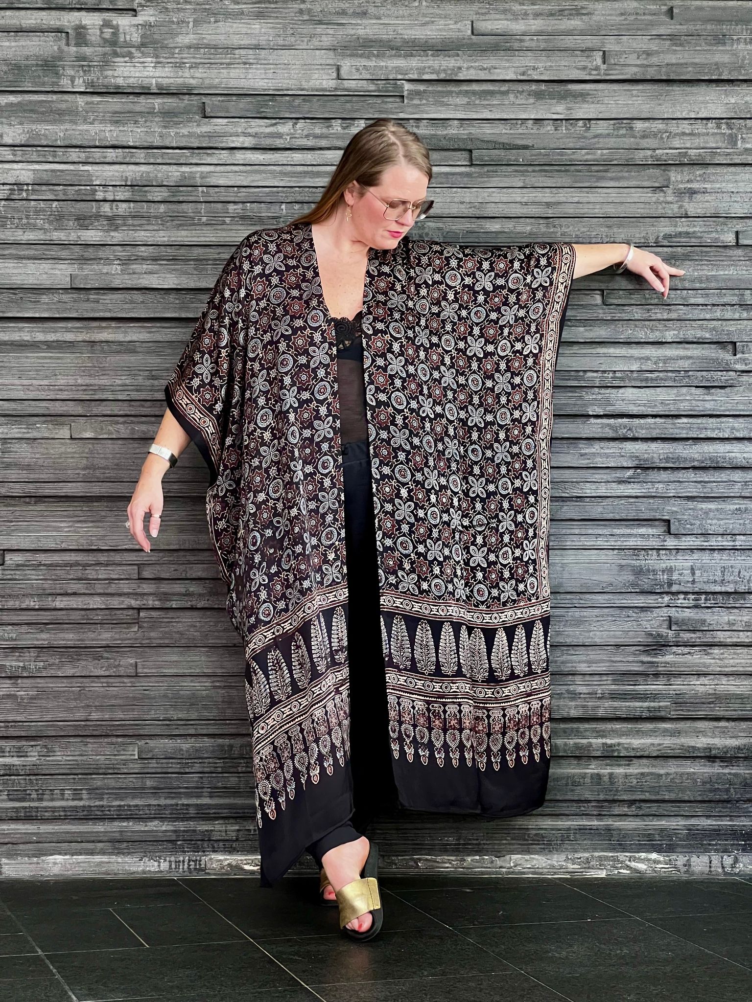 HANDTRYCKT KIMONO #30