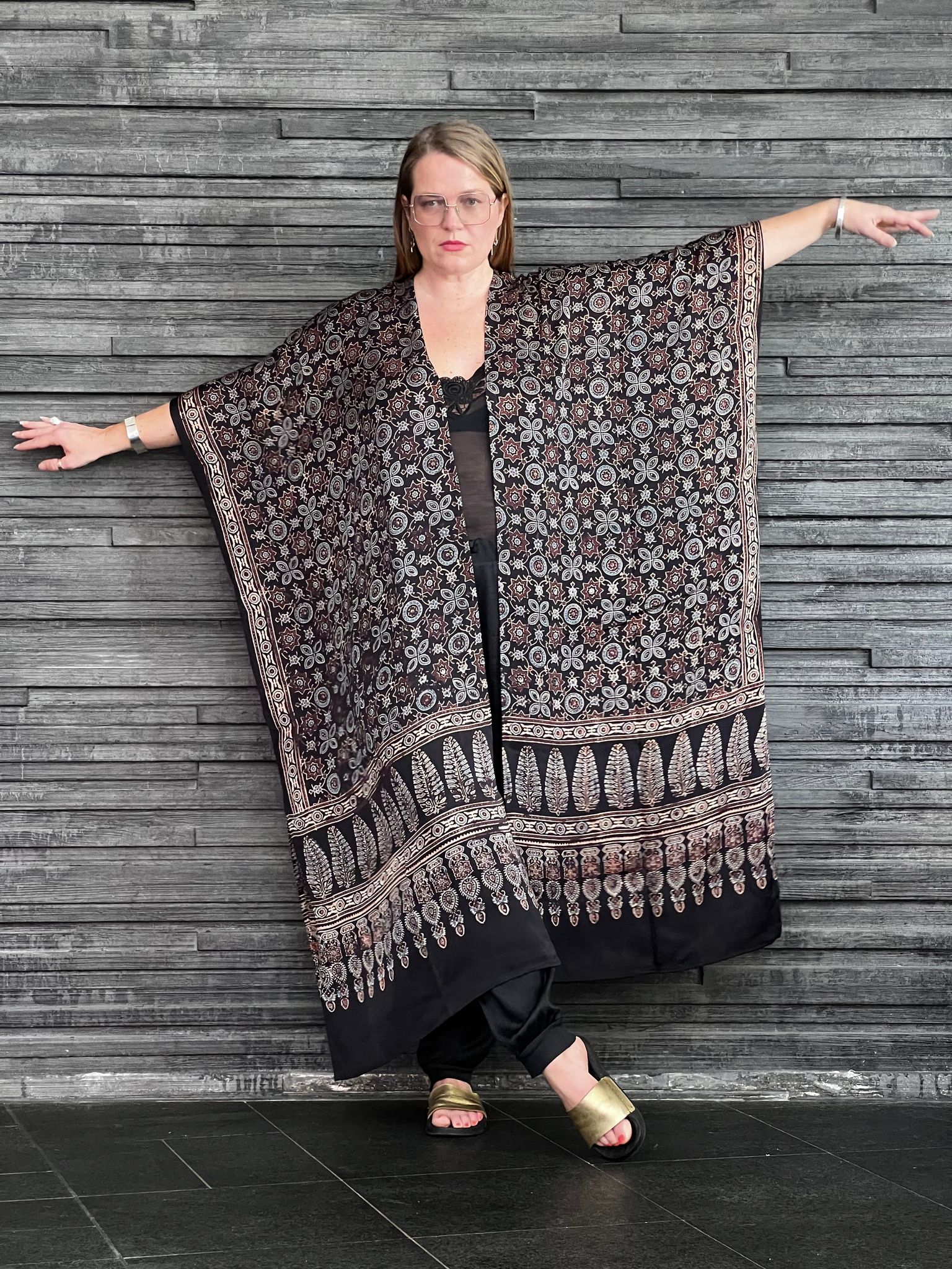 HANDTRYCKT KIMONO #30
