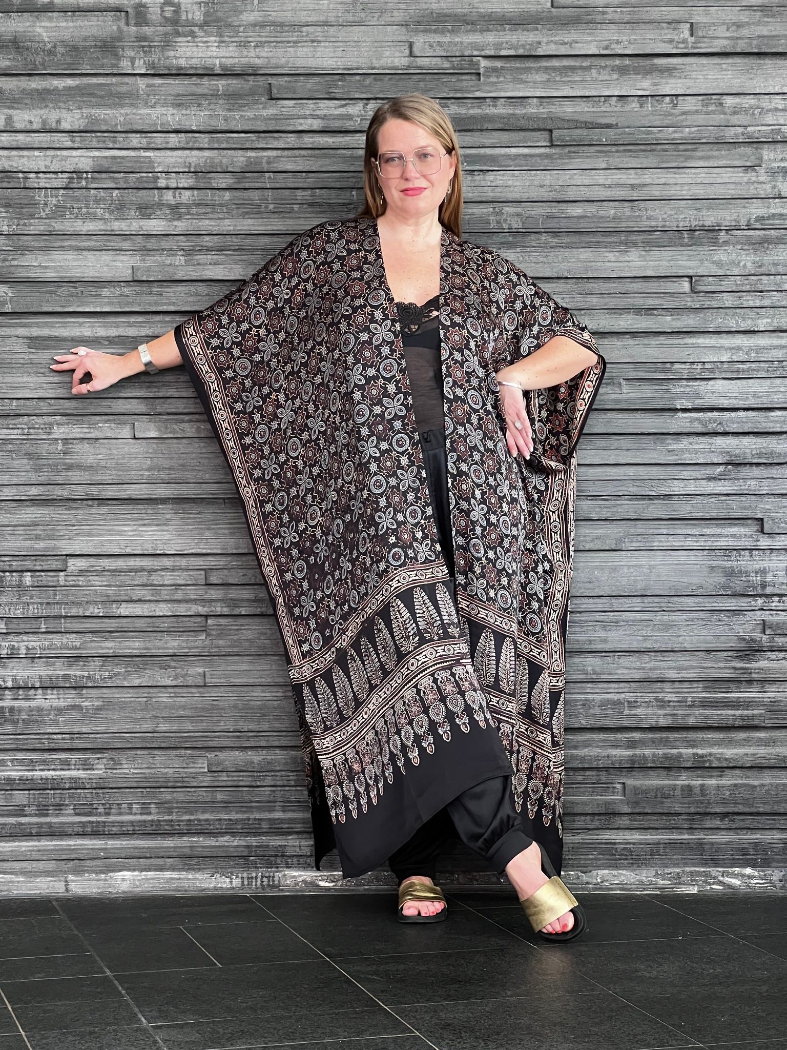 HANDTRYCKT KIMONO #30