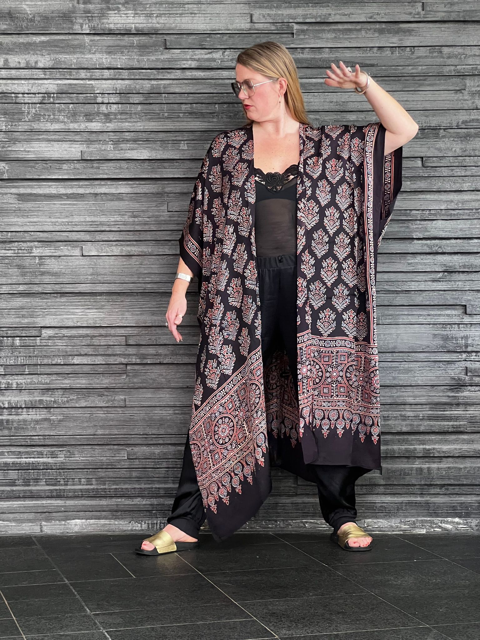 HANDTRYCKT KIMONO #31