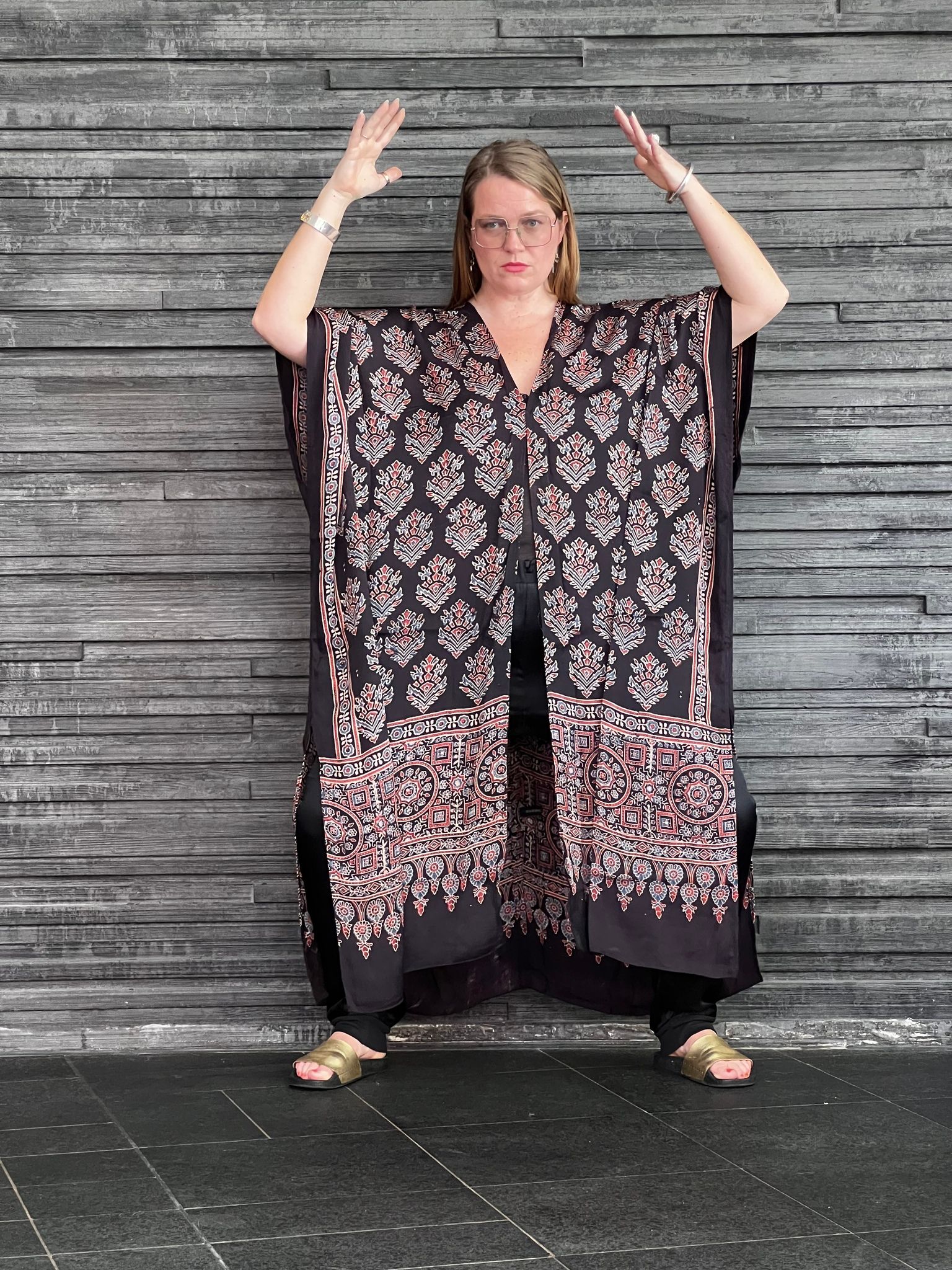 HANDTRYCKT KIMONO #31