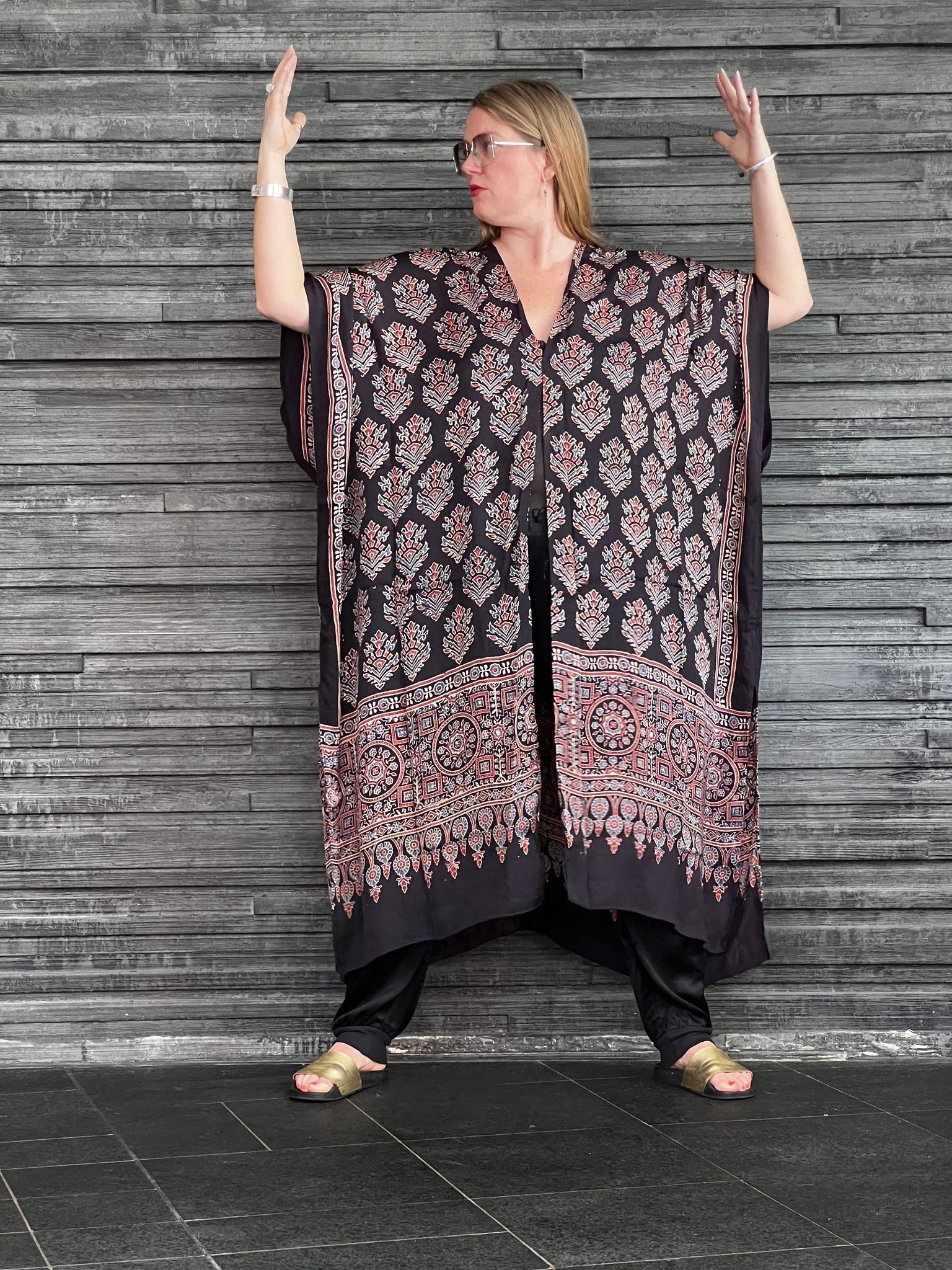 HANDTRYCKT KIMONO #31