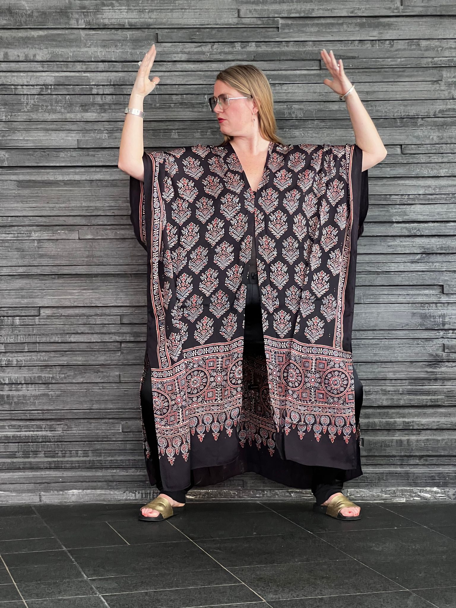 HANDTRYCKT KIMONO #31
