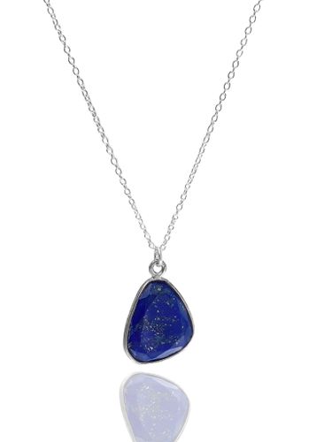 LAPIS LAZULI STONE PENDANT HALSBAND PÅ TUNN KEDJA 925 SILVER
