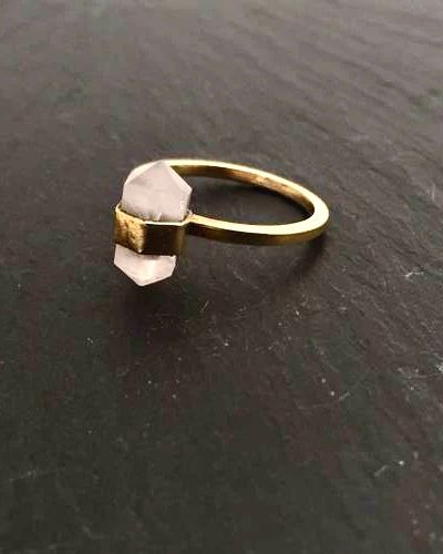 LITEN BANDRING MED ROSENKVARTS MÄSSING