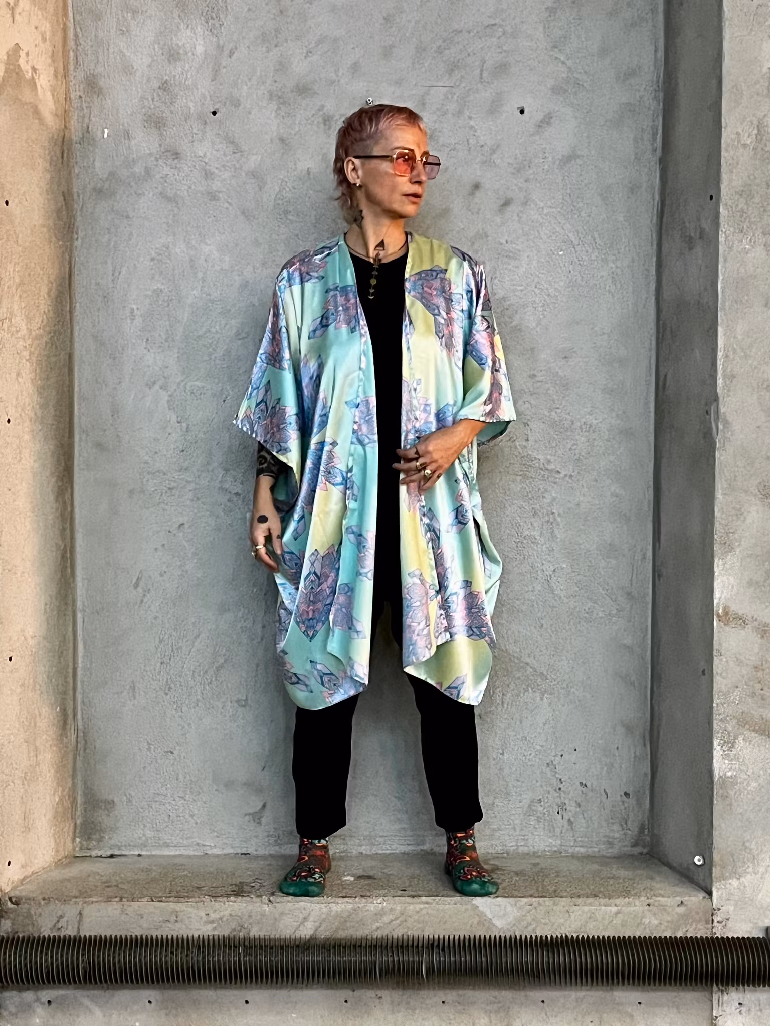 KORT SIDENKIMONO #42