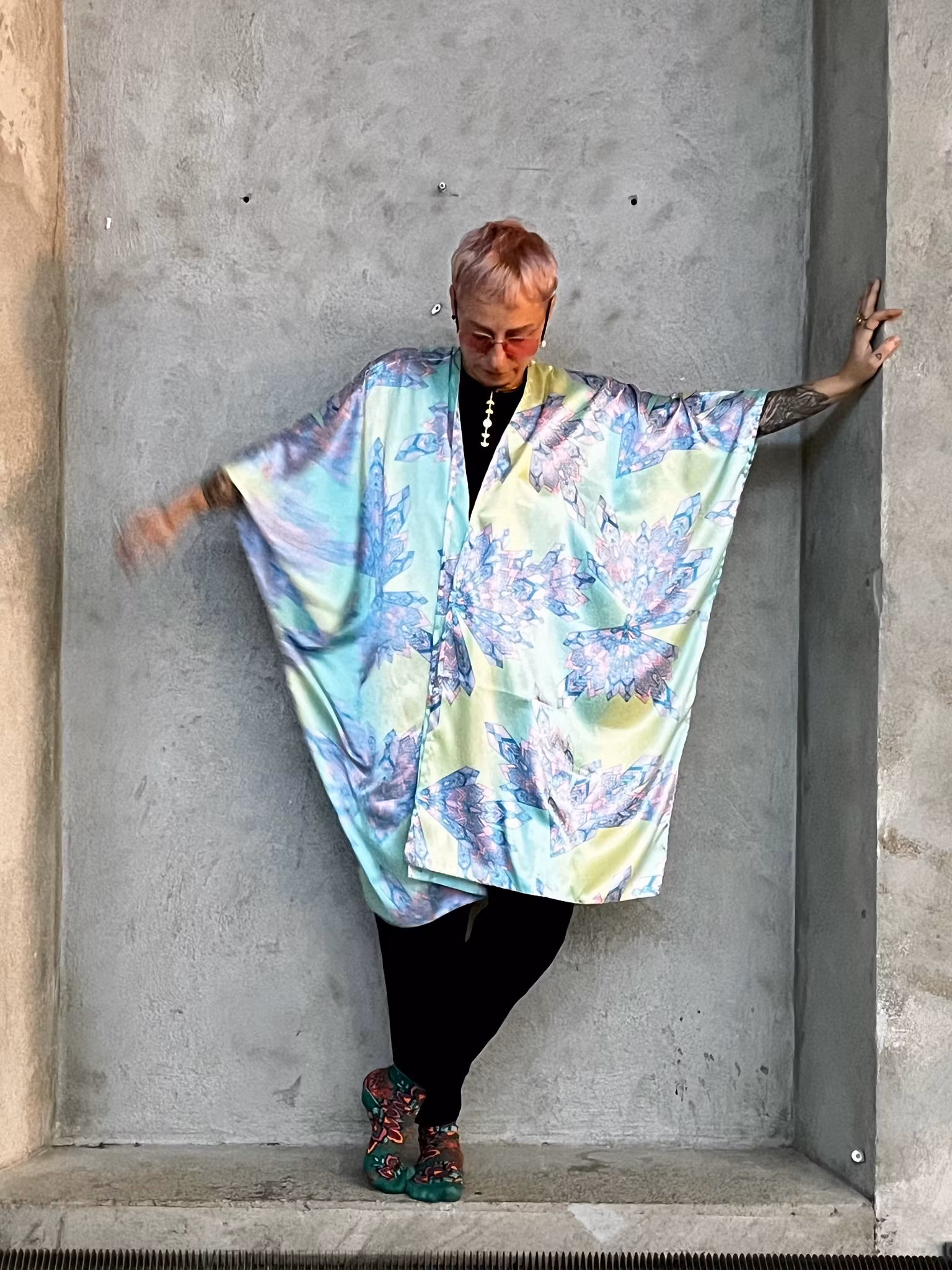 KORT SIDENKIMONO #42