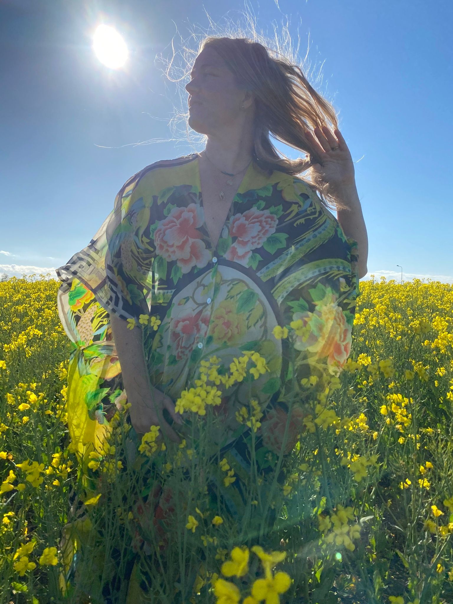 LÅNG SIDENKIMONO MED KNAPPAR #8