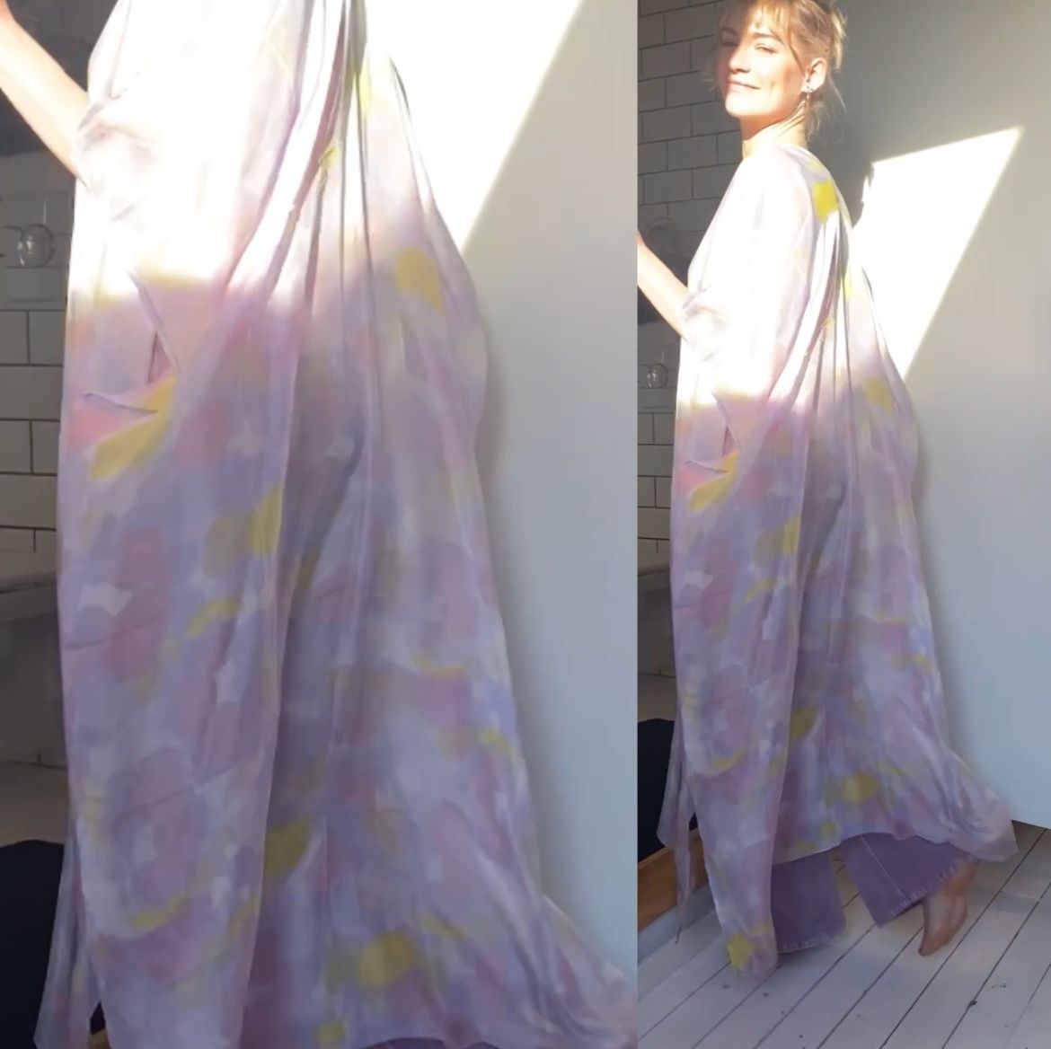 LÅNG SIDENKIMONO MED KNAPPAR #6