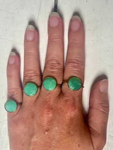 KRYSOPRAS BEZEL RING I MÄSSING