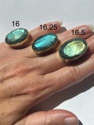 TURKOS LABRADORIT COLETTE RING MÄSSING