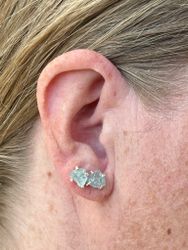 AKVAMARIN CLAWSTUDS I 925 SILVER