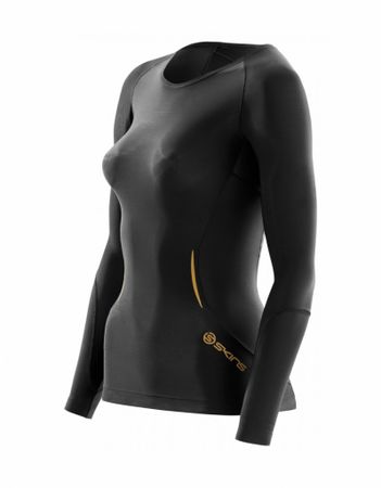 Skins A400 Long Sleeve kompresjonstopp - Dame Black/Gold