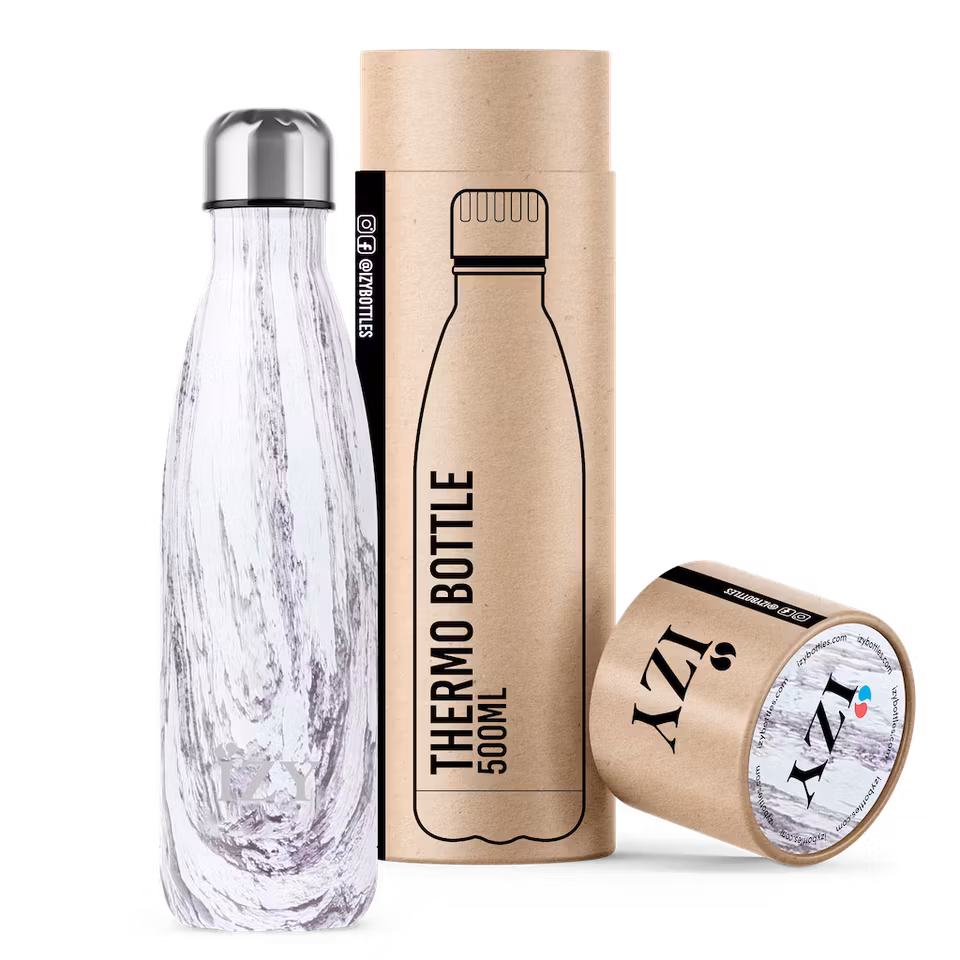 IZY Insulated Bottle - Marbel White  - 500ML