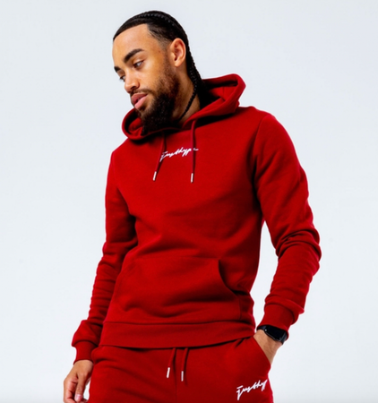 Hype - Acid Wash Hoodie - Burgundy