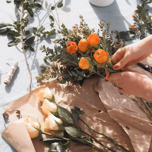 Basics - how to make a flower bouquet