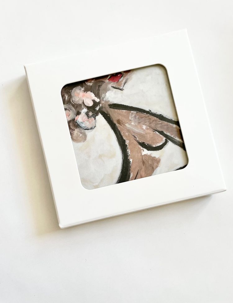 Glasunderlägg Elsa -     Red Ballerina 9x9, 4st